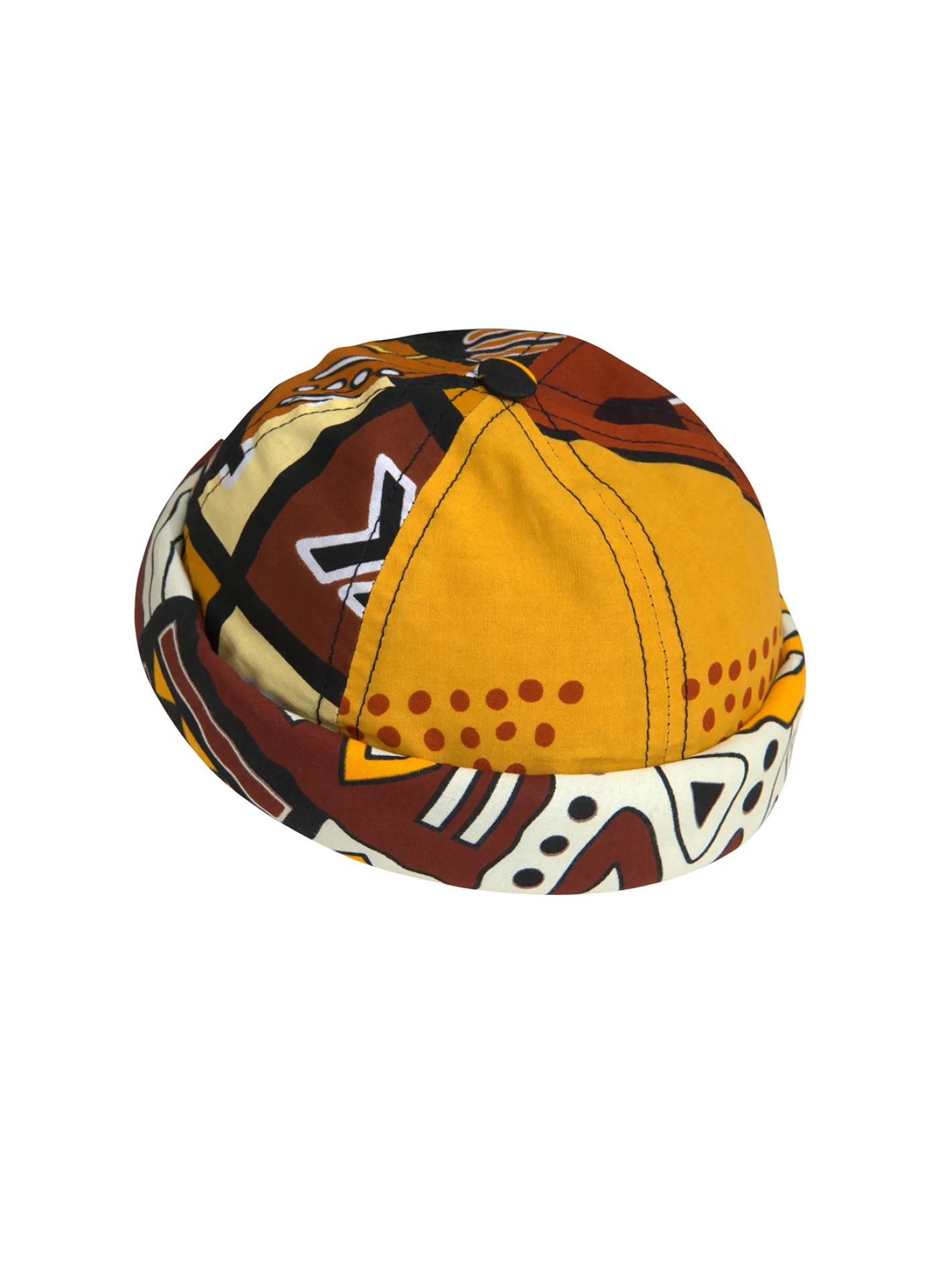 hollington Accessoires*bonnet docker miki de chez Béton Ciré en coton marron à motif