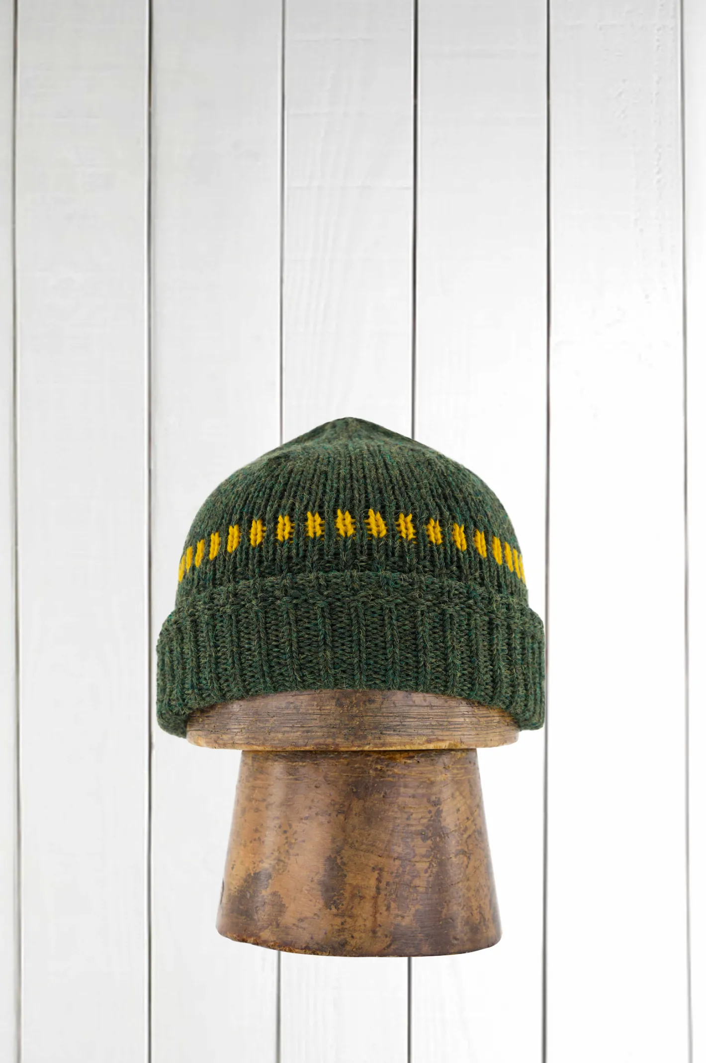 hollington Inis Meáin | Accessoires*bonnet Inis Meain en mérinos alpaga et soie kaki et moutarde