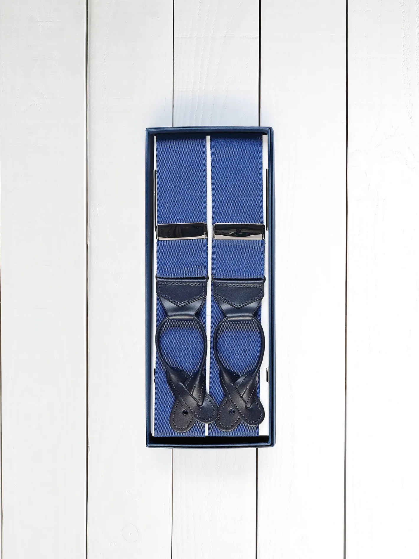 hollington Accessoires*bretelles en soie bleu saphir albert thurston