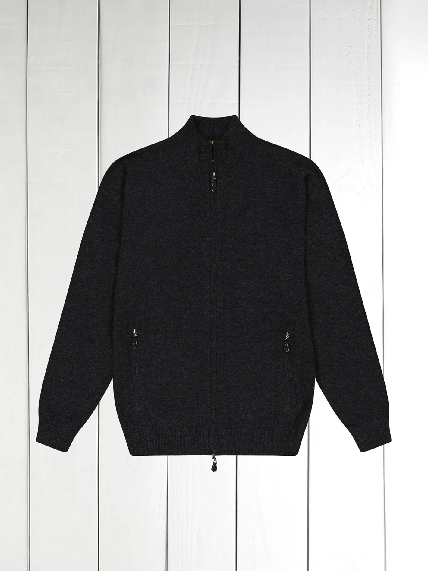 hollington Maille*cardigan zippé en geelong gris charcoal