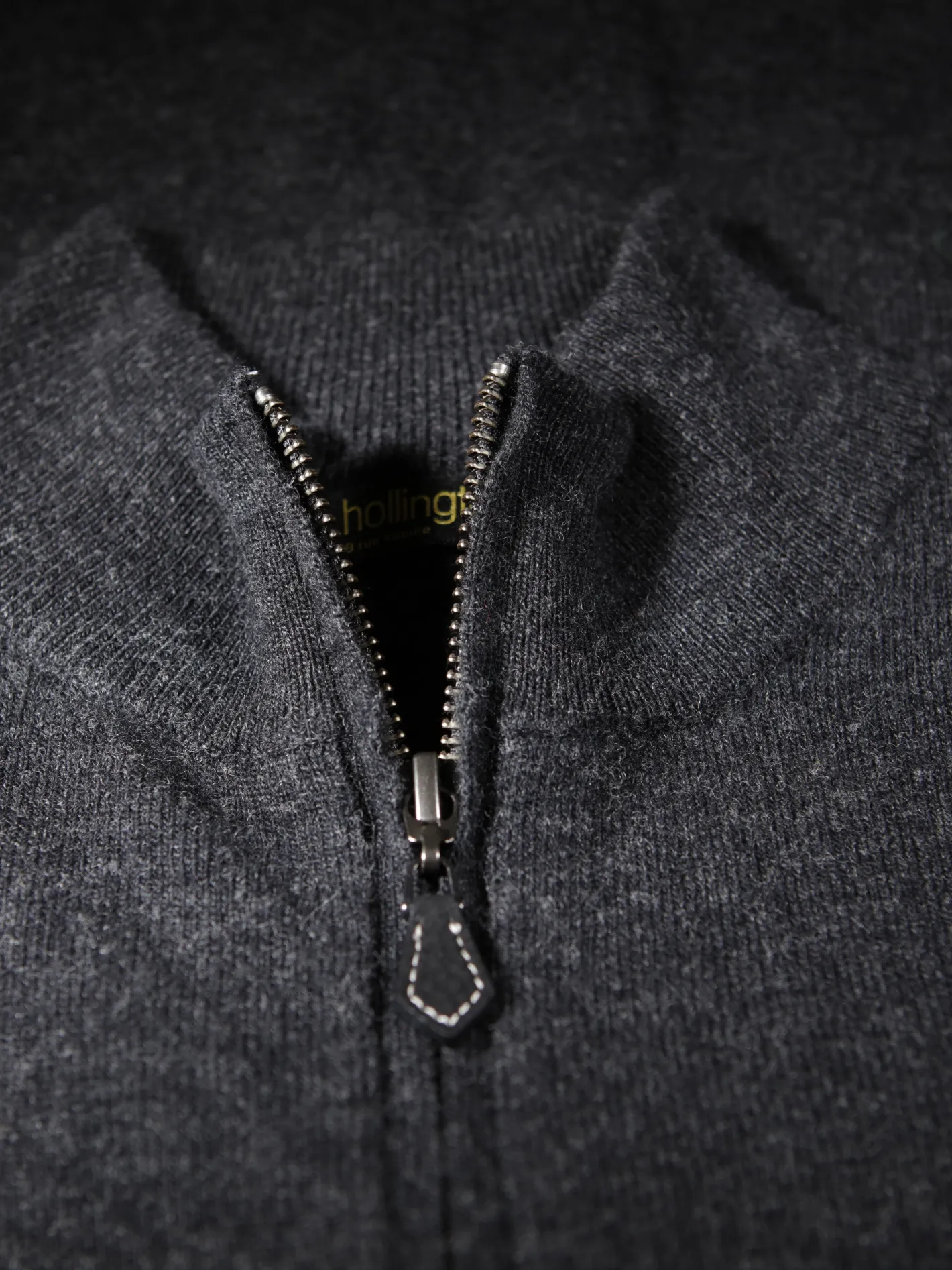 hollington Maille*cardigan zippé en geelong gris charcoal