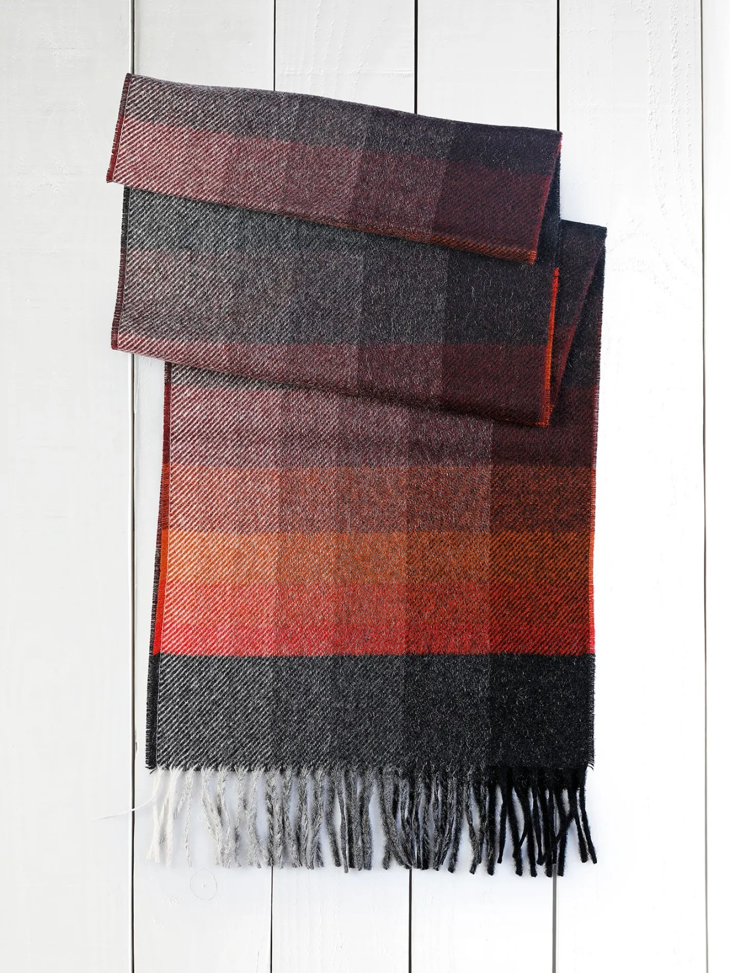 hollington Accessoires*écharpe en cachemire à rayures rust