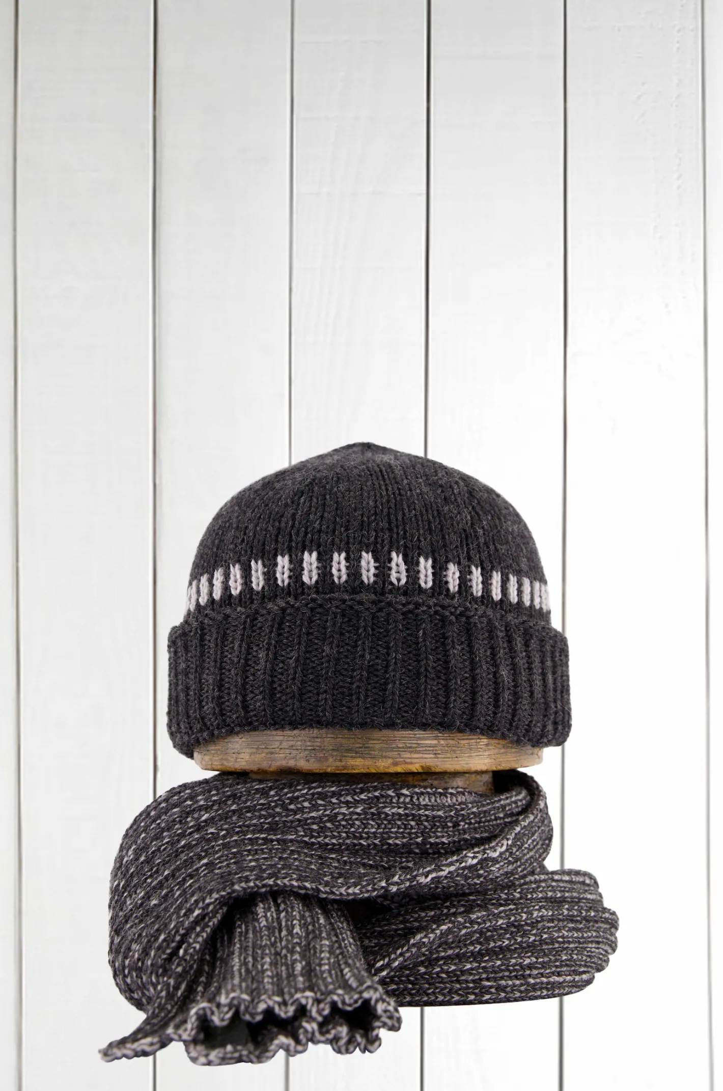 hollington Inis Meáin | Accessoires*écharpe Inis Meain en mérinos alpaga et soie charbon et gris