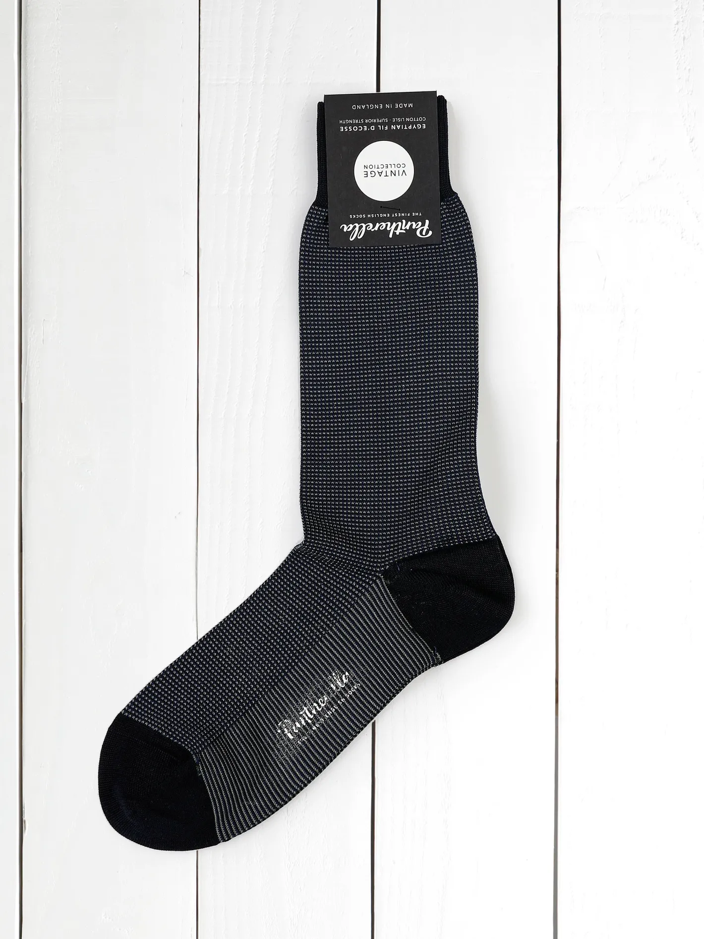 hollington Accessoires*chaussettes pantherella blue pinpoint en fil d'Écosse