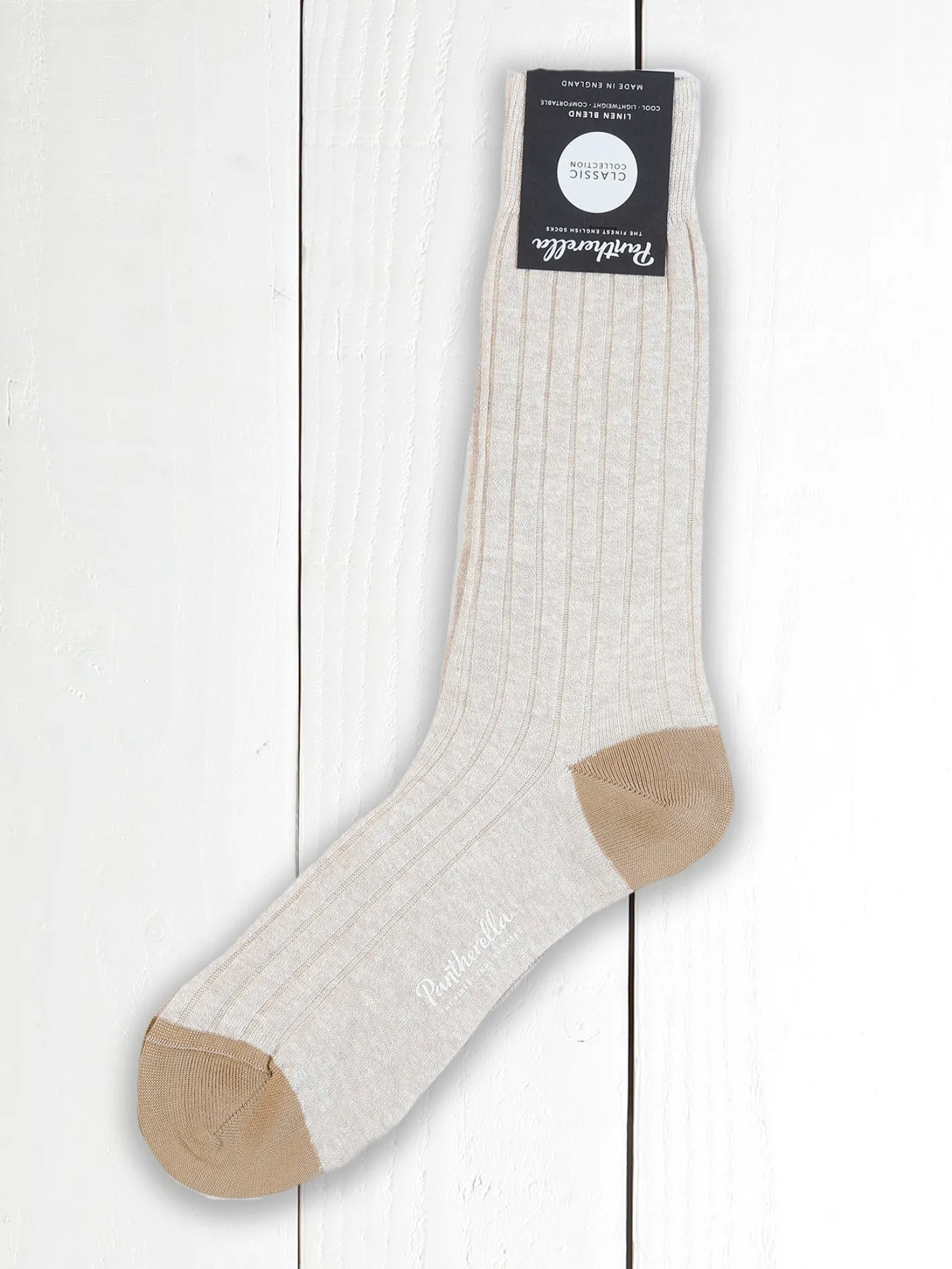 hollington Accessoires*chaussettes pantherella natural en lin et coton