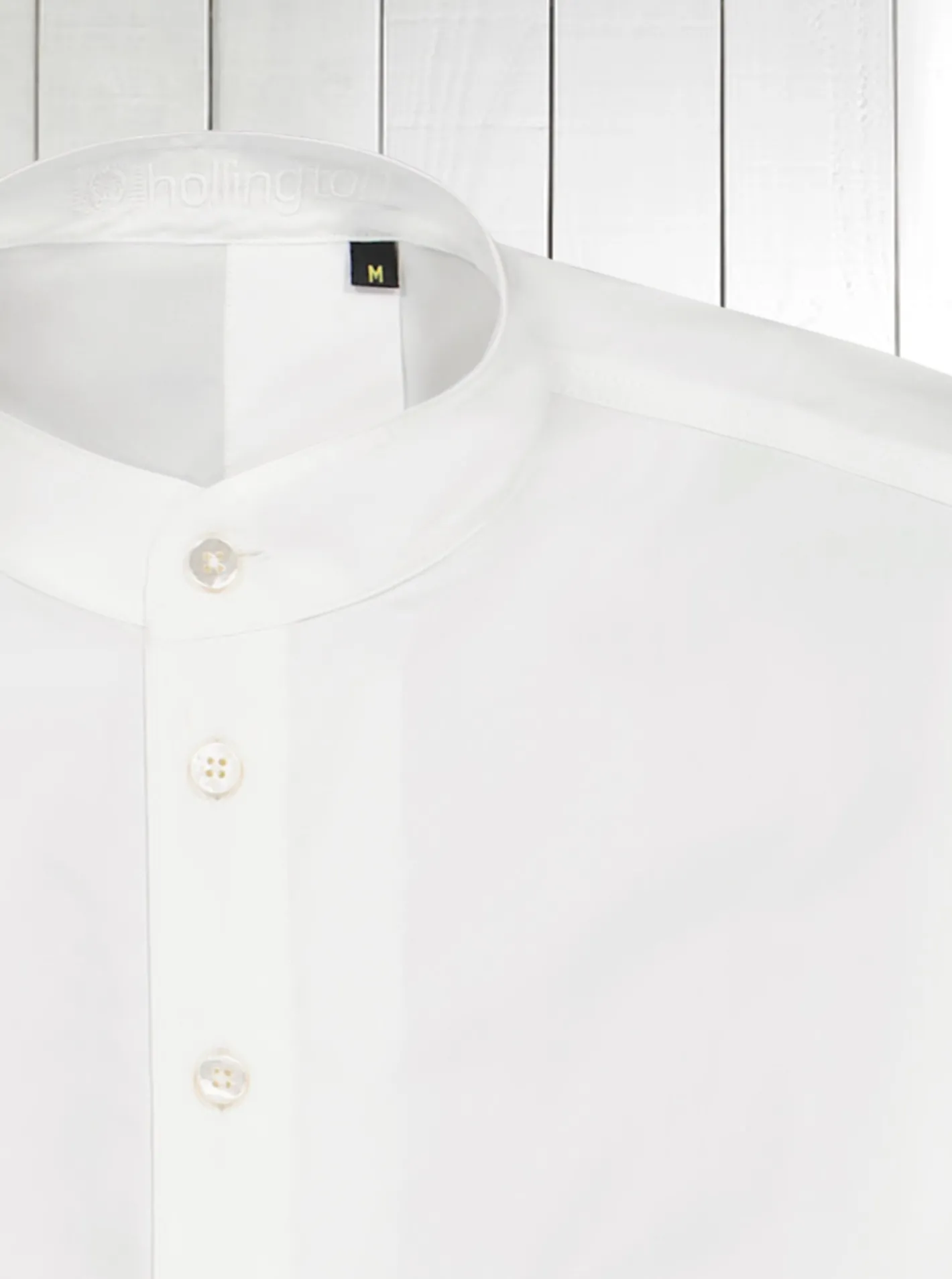 chemise__col_mao_en_popeline_blanche_de_luxe_3.webp hollington Chemises*chemise à col mao en popeline blanche de luxe