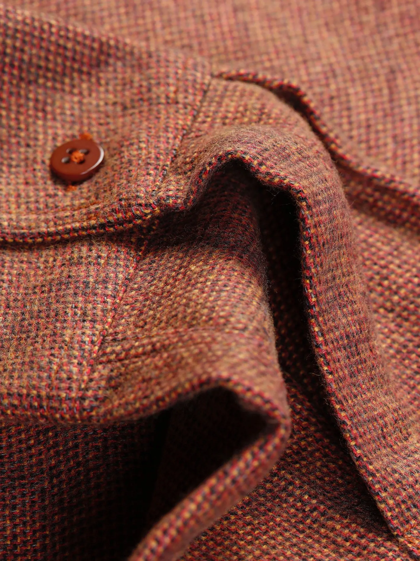 chemise__col_nehru_en_coton_bross_caviar_roux_3.webp hollington Chemises*chemise à col nehru en coton brossé caviar roux