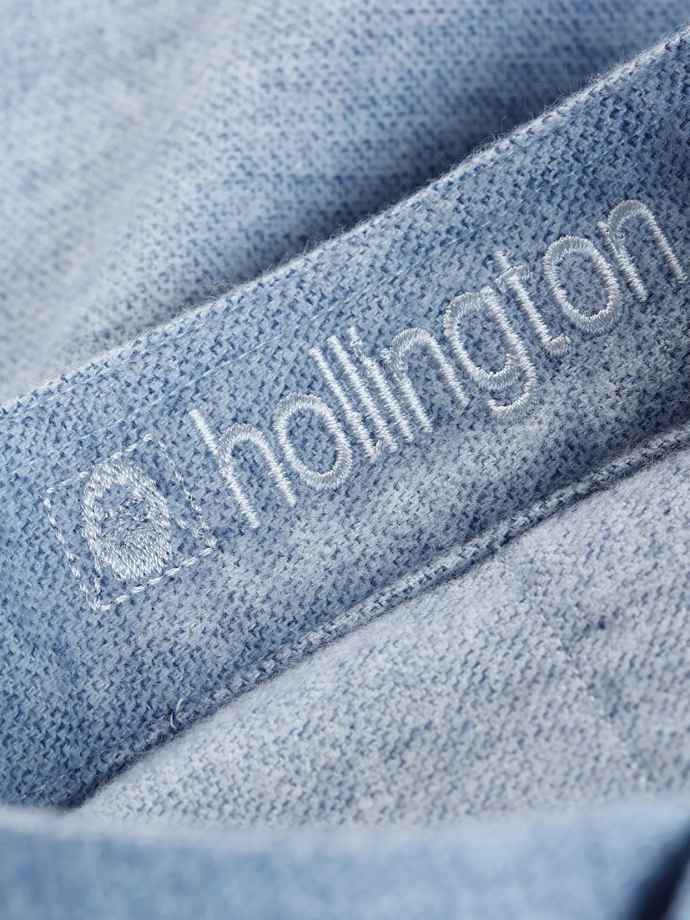 chemise__col_nehru_en_flanelle_blue_marl_2.webp hollington Chemises*chemise à col nehru en flanelle blue marl