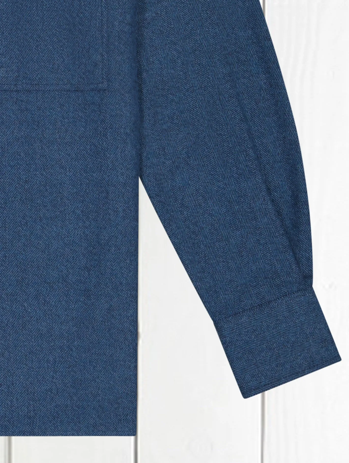 chemise_col_mao_en_coton__chevrons_ptrole_4.webp hollington Chemises*chemise col mao en coton à chevrons pétrole