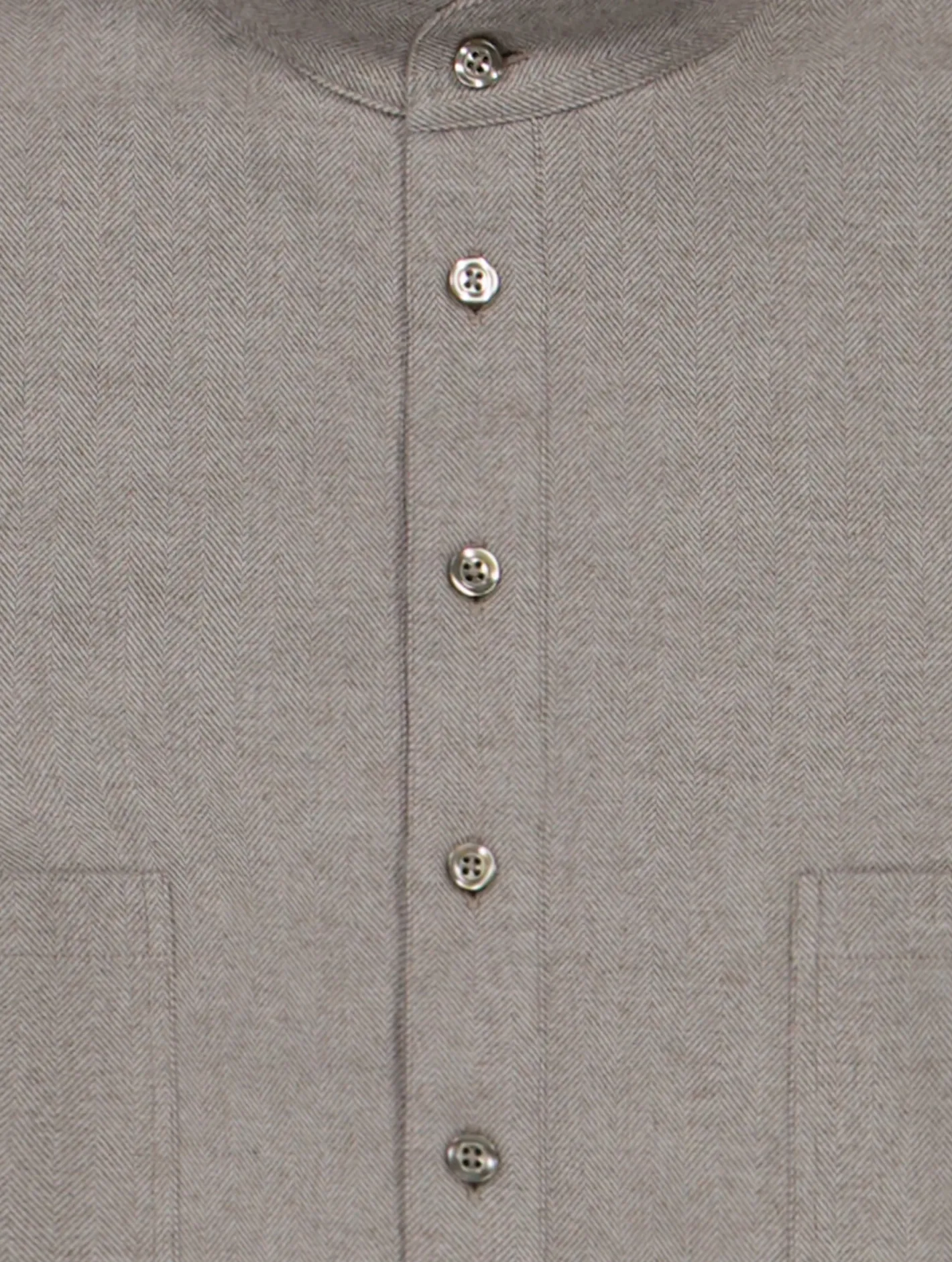 chemise_col_mao_en_coton_et_laine__chevrons_crus_2.webp hollington Chemises*chemise col mao en coton et laine à chevrons écrus