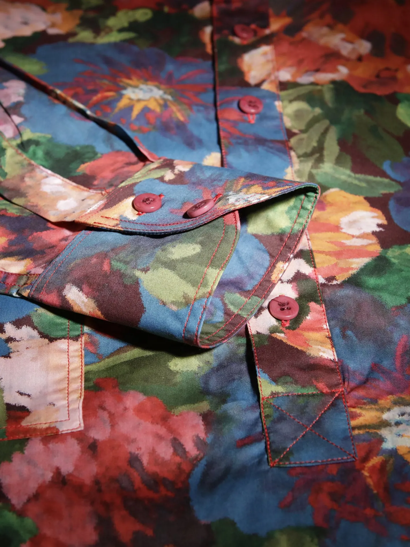 chemise_col_mao_en_coton_liberty__motif_bouquet_2.webp hollington Chemises*chemise col mao en coton liberty® à motif bouquet