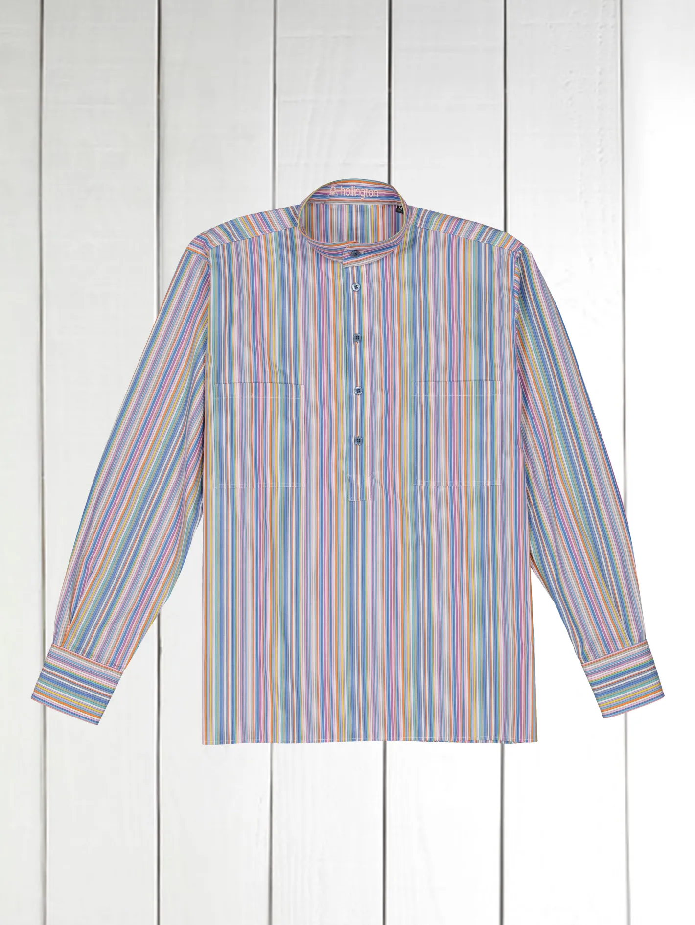 hollington Chemises*chemise col mao en popeline à rayures multicolores