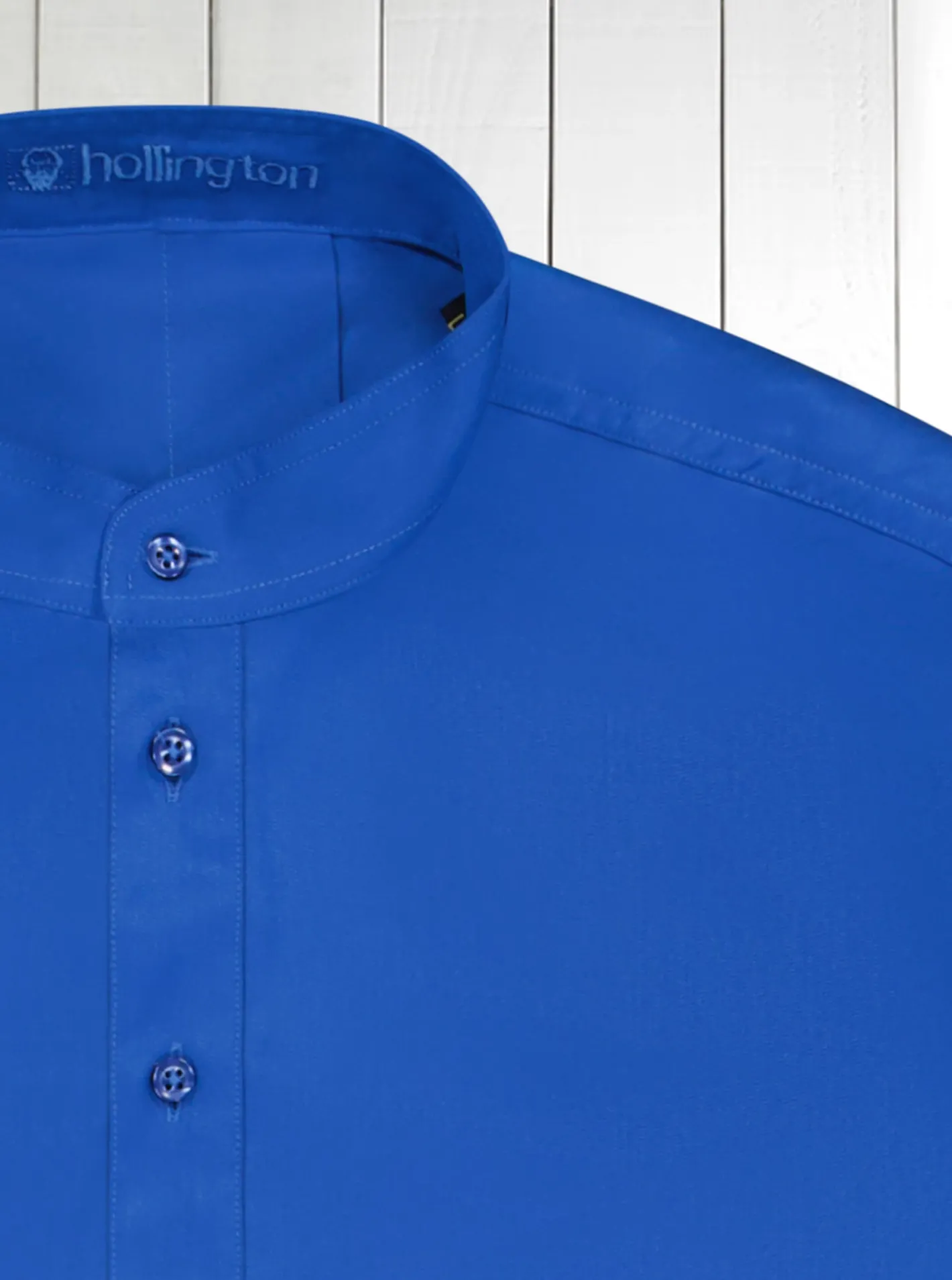 hollington Chemises*chemise col mao en tencel® bleu roi