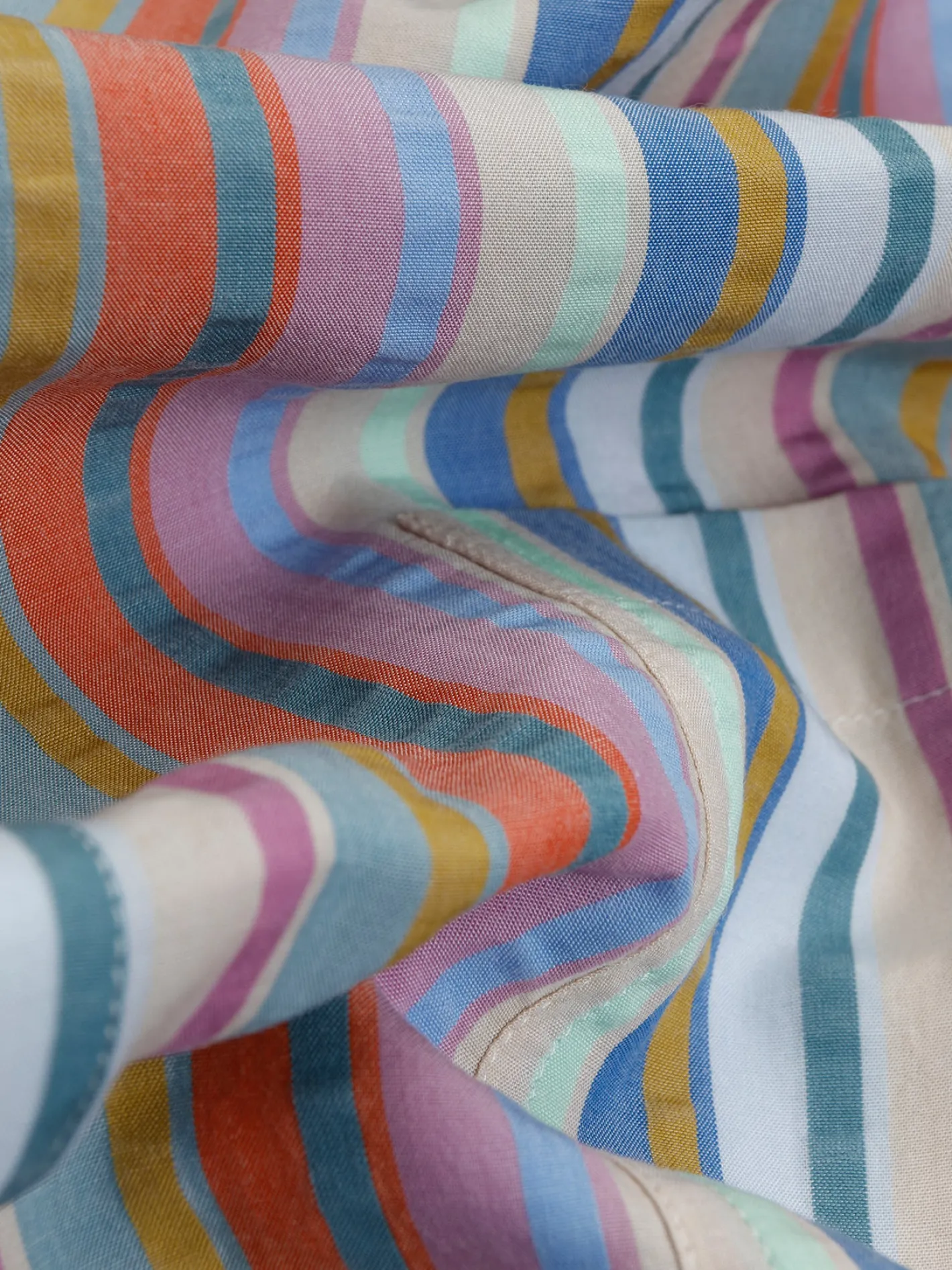 chemise_col_mao_en_toile_de_tencel__larges_rayures_5.webp hollington Chemises*chemise col mao en toile de tencel® à larges rayures