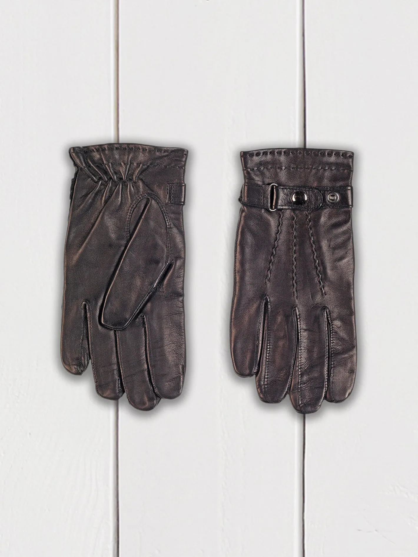 hollington Accessoires*gant en cuir d'agneau véritable noir