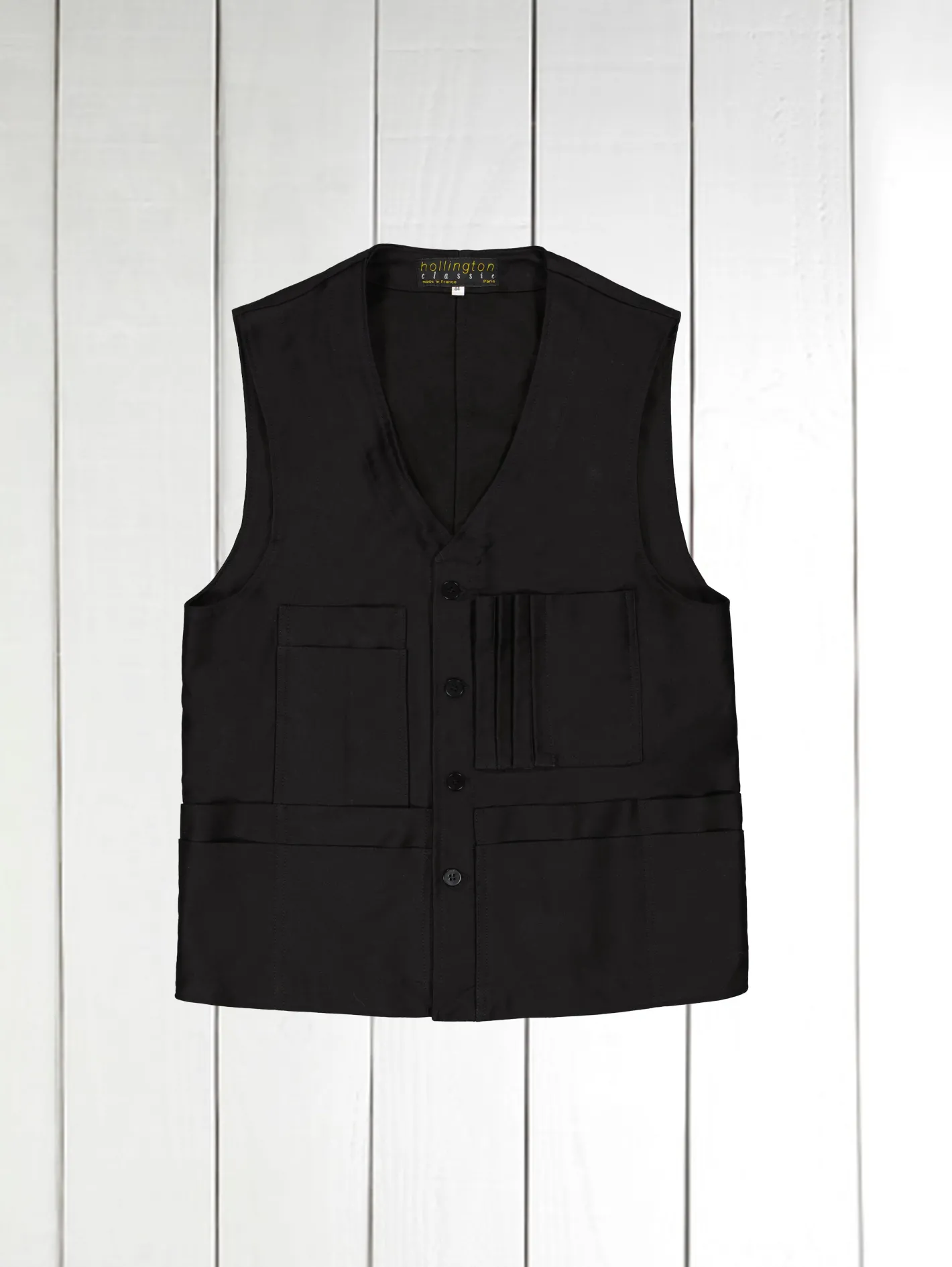hollington Gilets*gilet 20 poches en moleskine noire