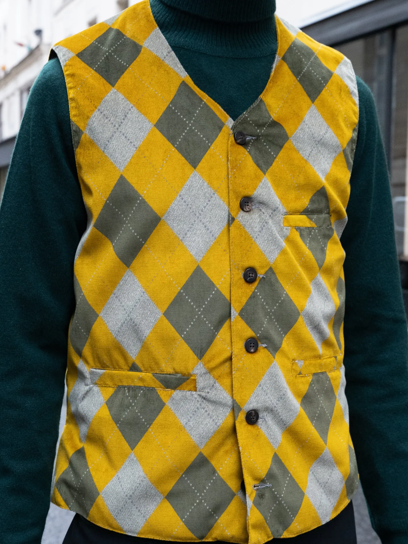 gilet__poches_passepoiles_en_velours_argyle_15.webp hollington Gilets*gilet à poches passepoilées en velours argyle