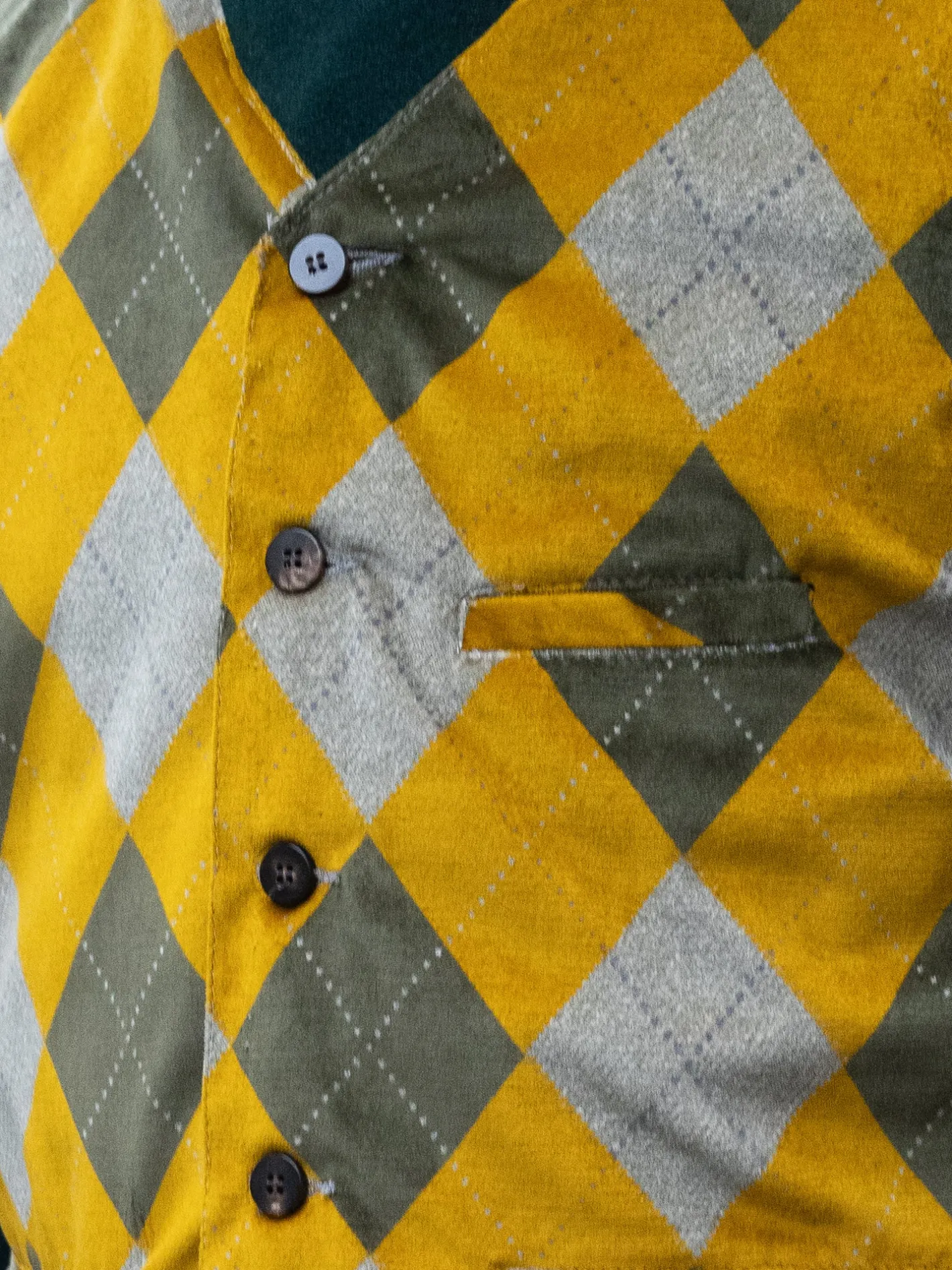 gilet__poches_passepoiles_en_velours_argyle_7.webp hollington Gilets*gilet à poches passepoilées en velours argyle