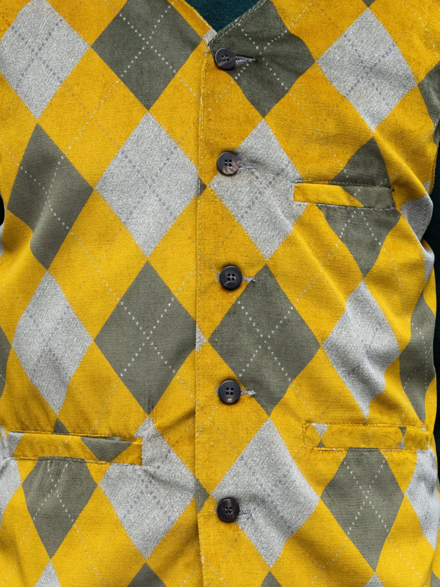 gilet__poches_passepoiles_en_velours_argyle_8.webp hollington Gilets*gilet à poches passepoilées en velours argyle