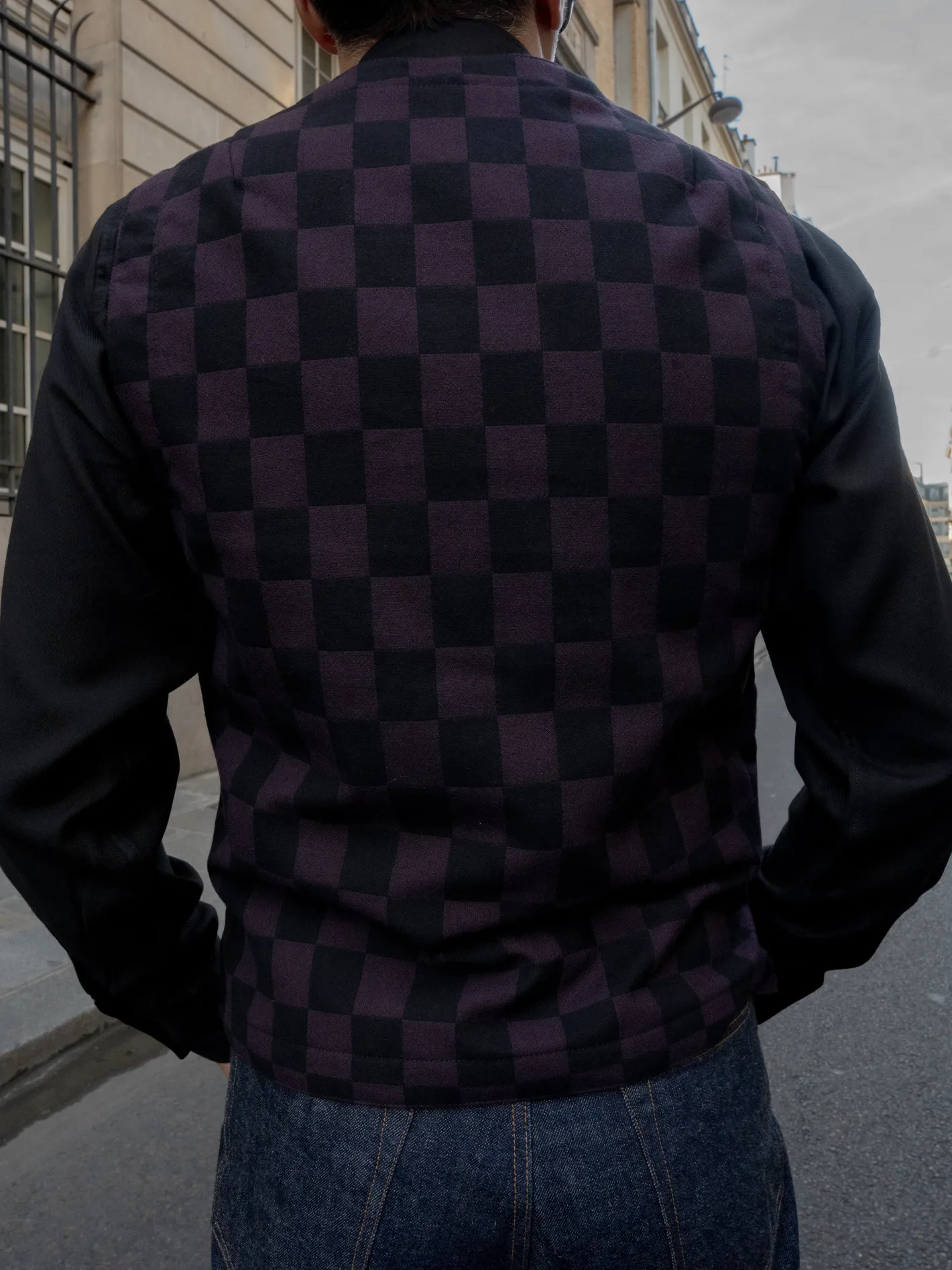 gilet__poches_plaques_en_jacquard_de_laine__damier_8.webp hollington Gilets*gilet à poches plaquées en jacquard de laine à damier