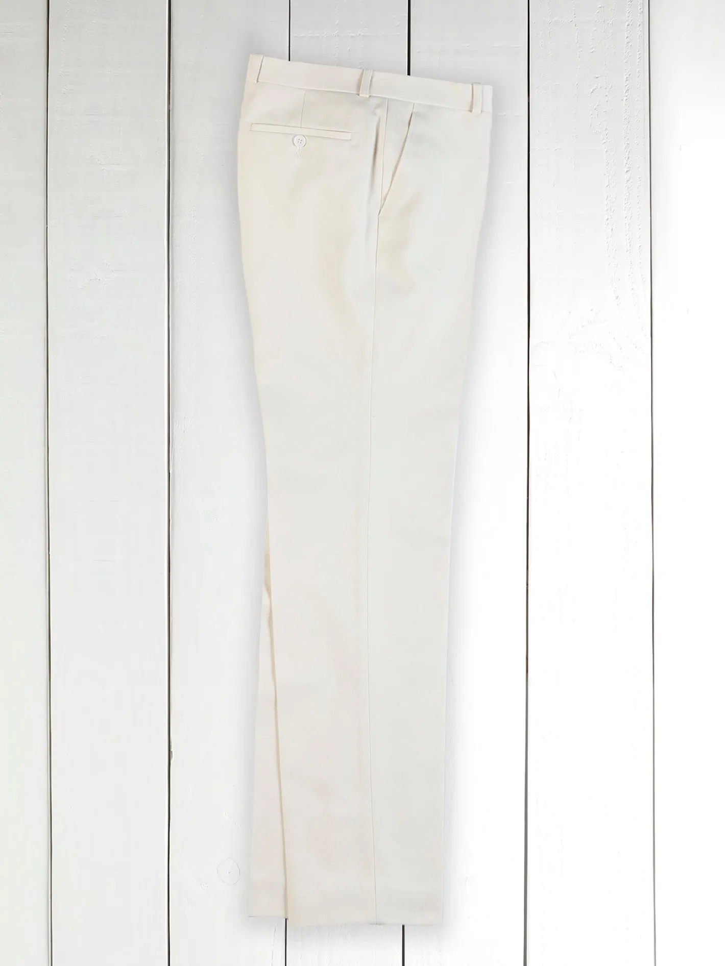 hollington Pantalons*pantalon italien siza écru en serge de coton et laine