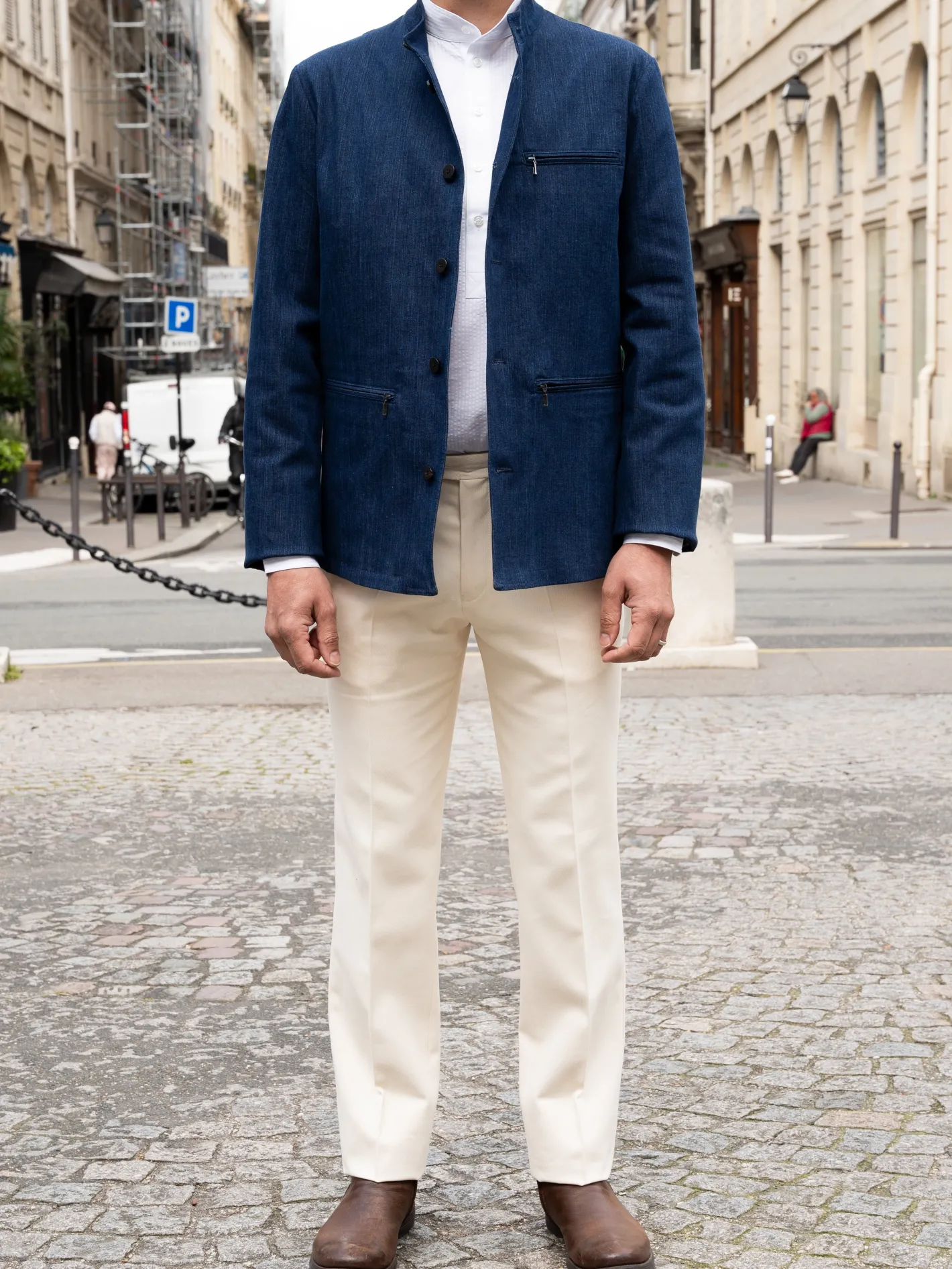 pantalon_italien_siza_cru_en_serge_de_coton_et_laine_6.webp hollington Pantalons*pantalon italien siza écru en serge de coton et laine