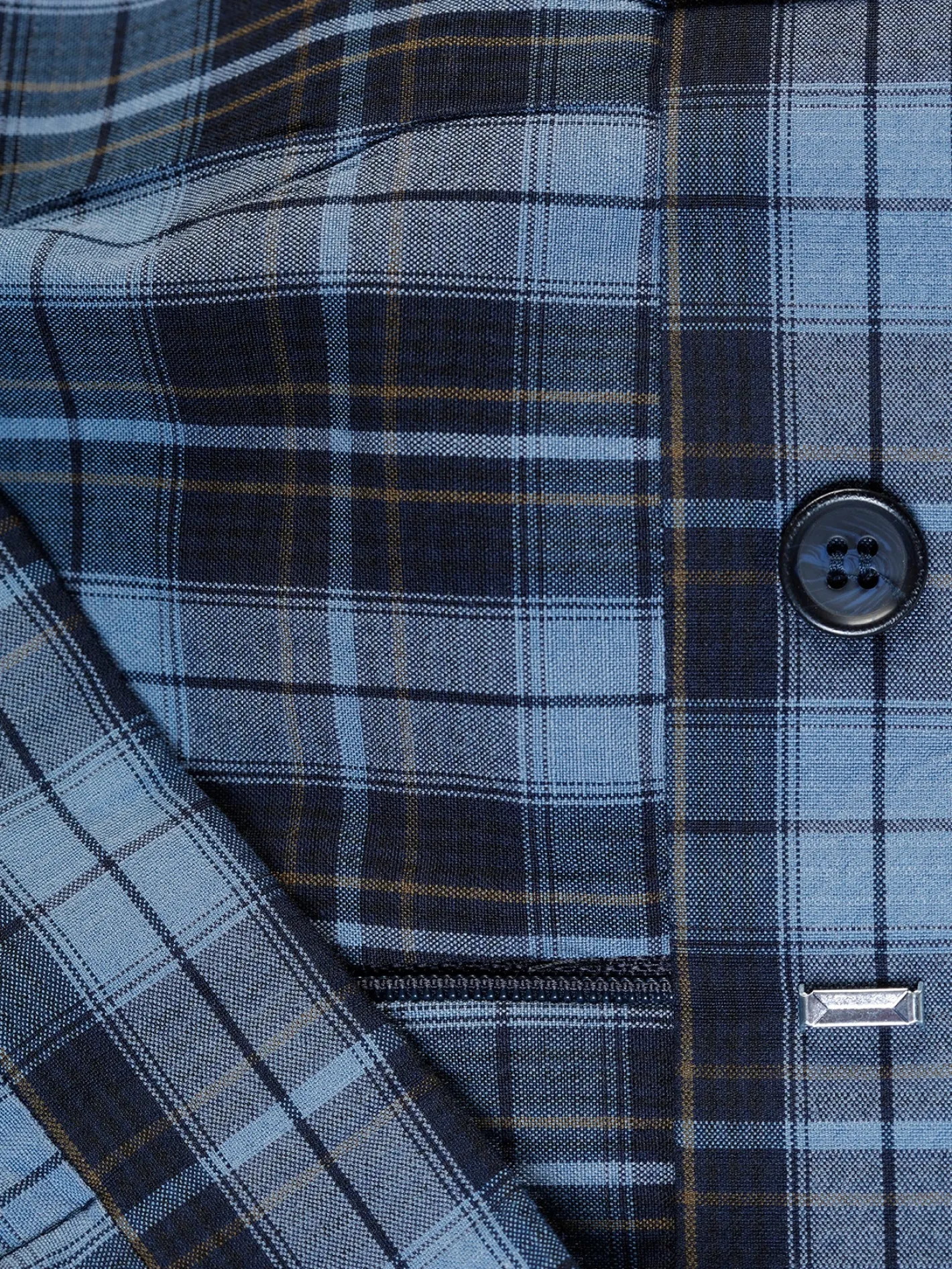 pantalon_italien_siza_en_toile_extensible__carreaux_navy_2.webp hollington Pantalons*pantalon italien siza en toile extensible à carreaux navy