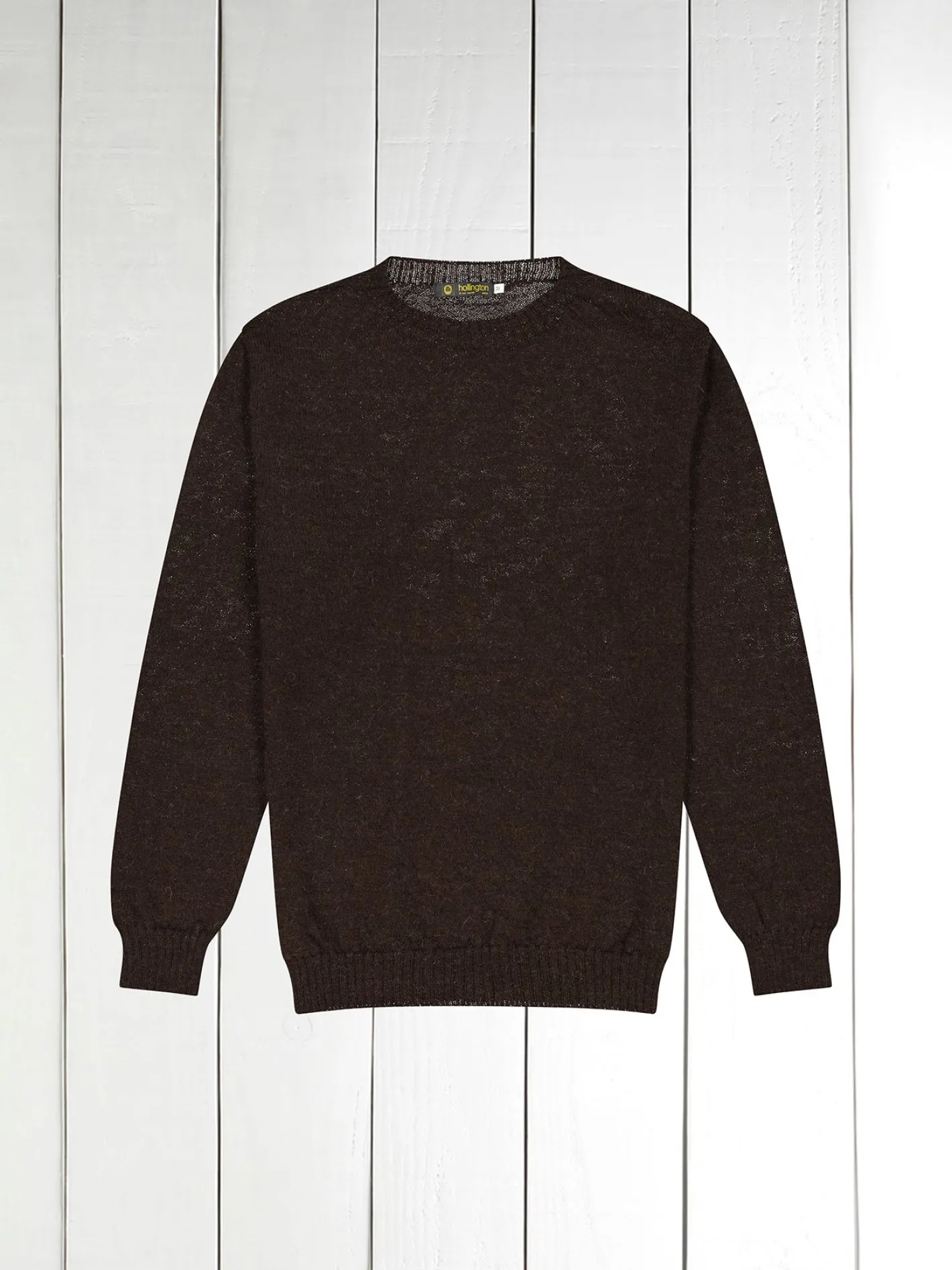 hollington Maille*pull à col rond en shetland naturel black