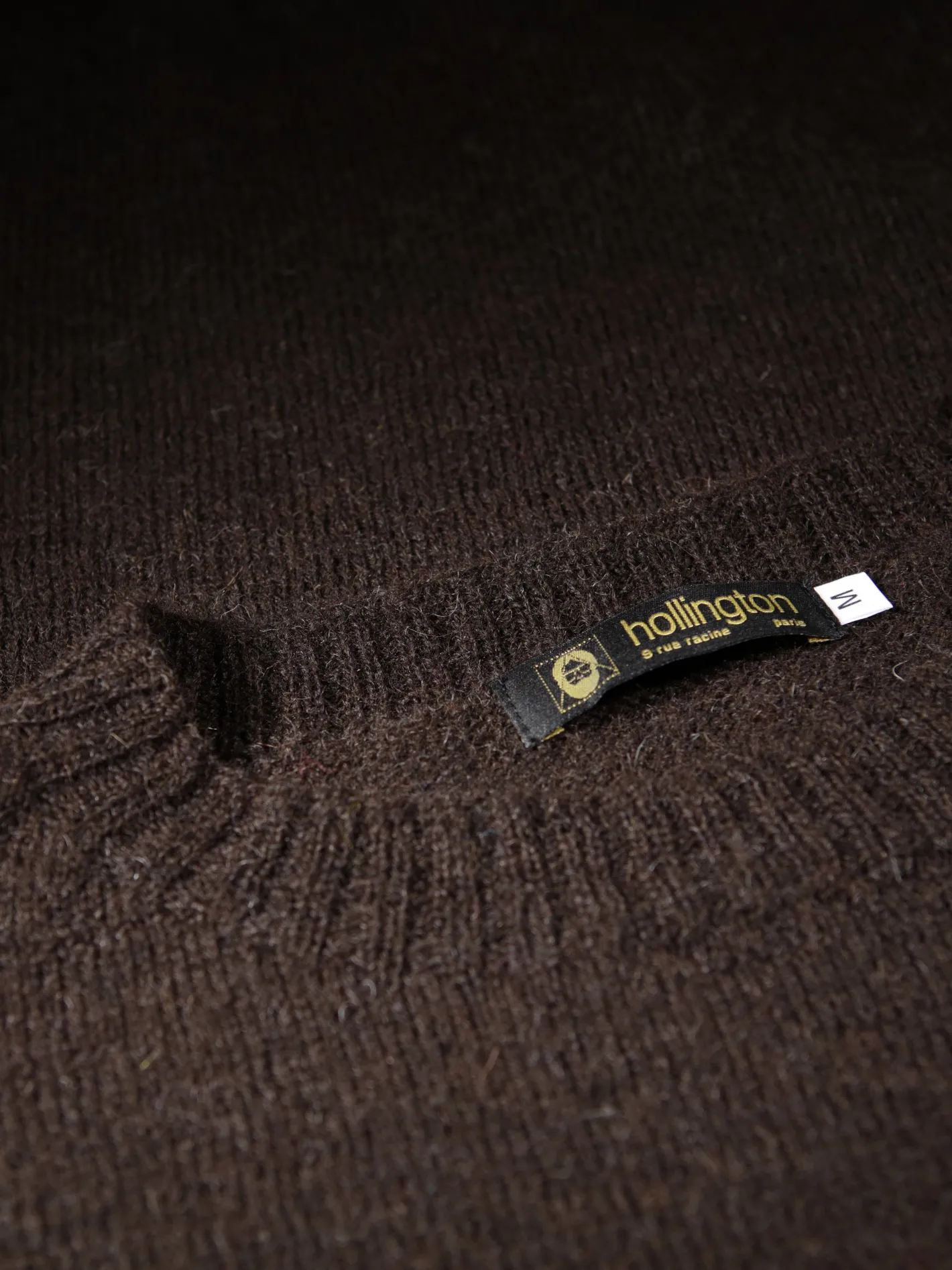 hollington Maille*pull à col rond en shetland naturel black