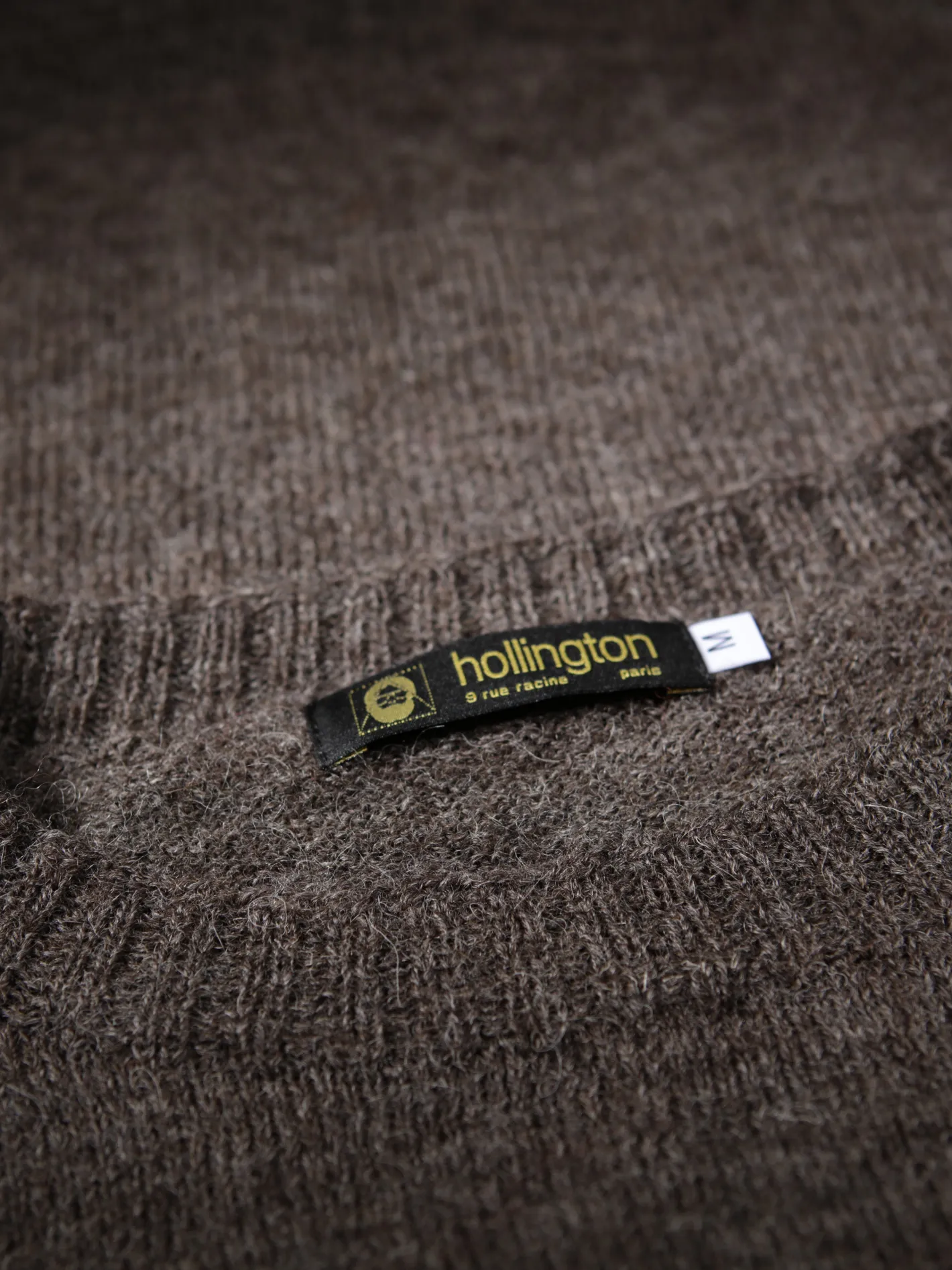 hollington Maille*pull à col rond en shetland naturel gris