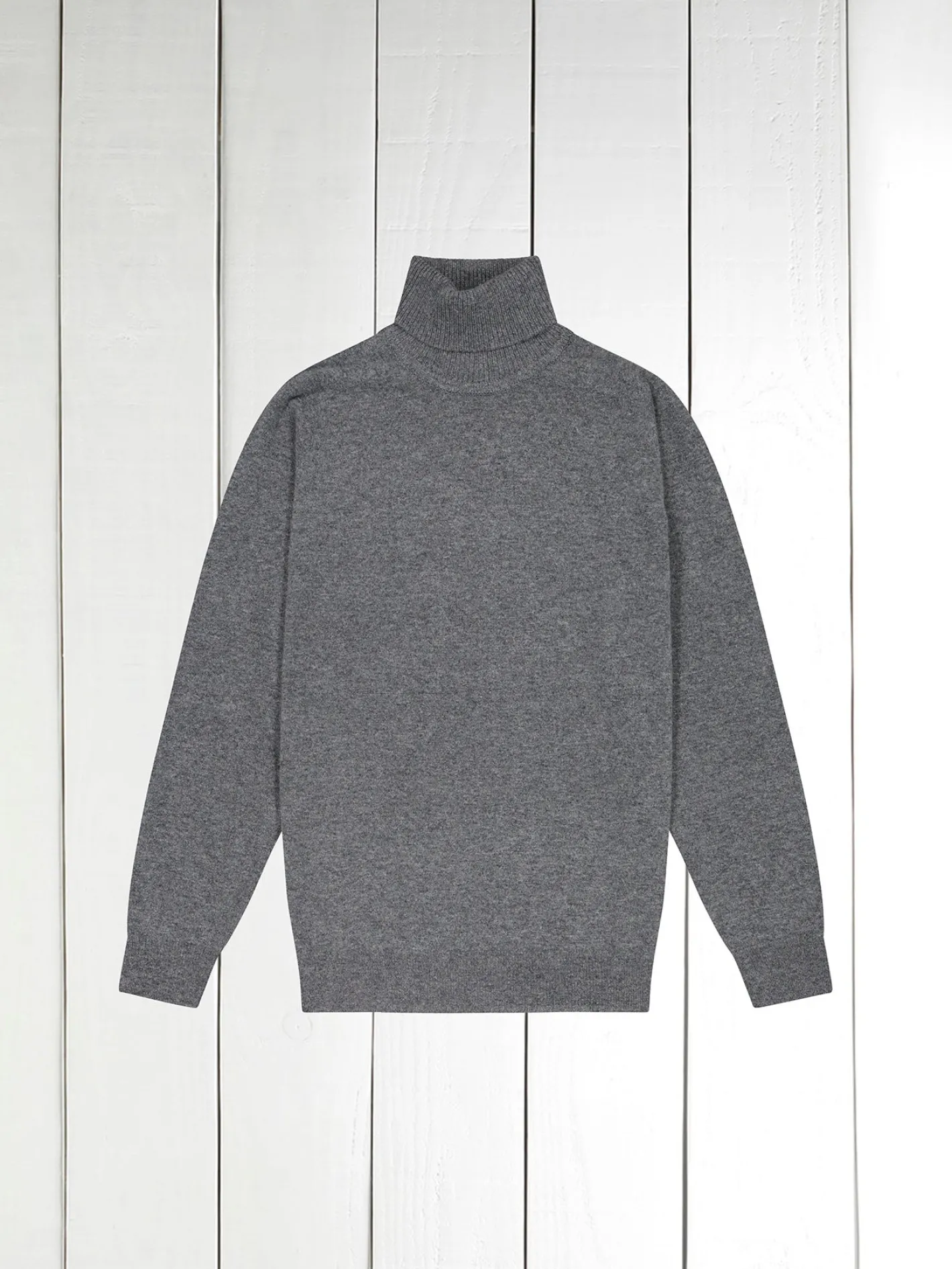 hollington Maille*pull col roulé en geelong chiné gris