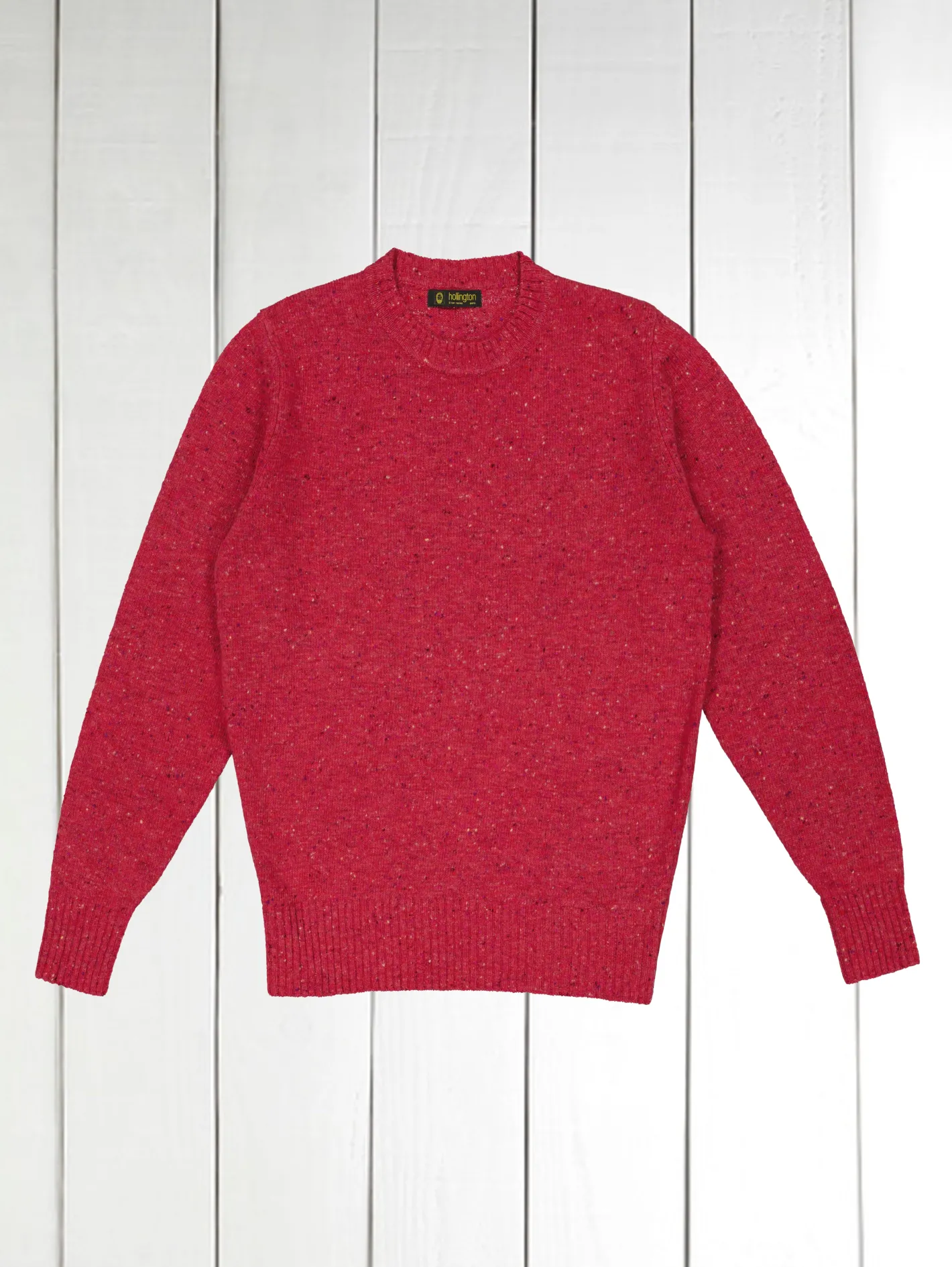 hollington Maille*pull-over à col rond en donegal de laine soie et cachemire pink