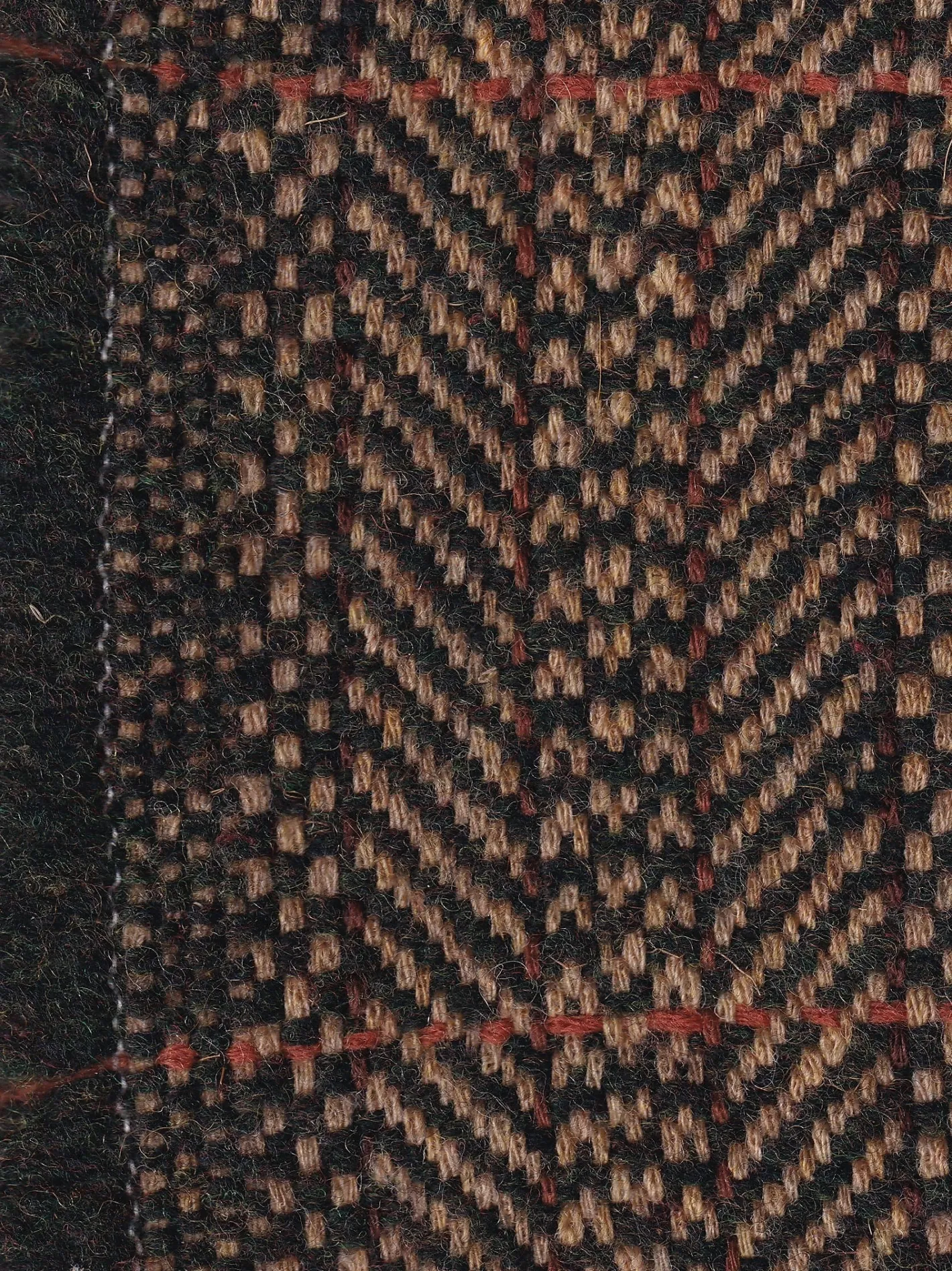 hollington Tissus Au Mètre*tissu en super soft tweed à chevrons bruns et à lignes oranges