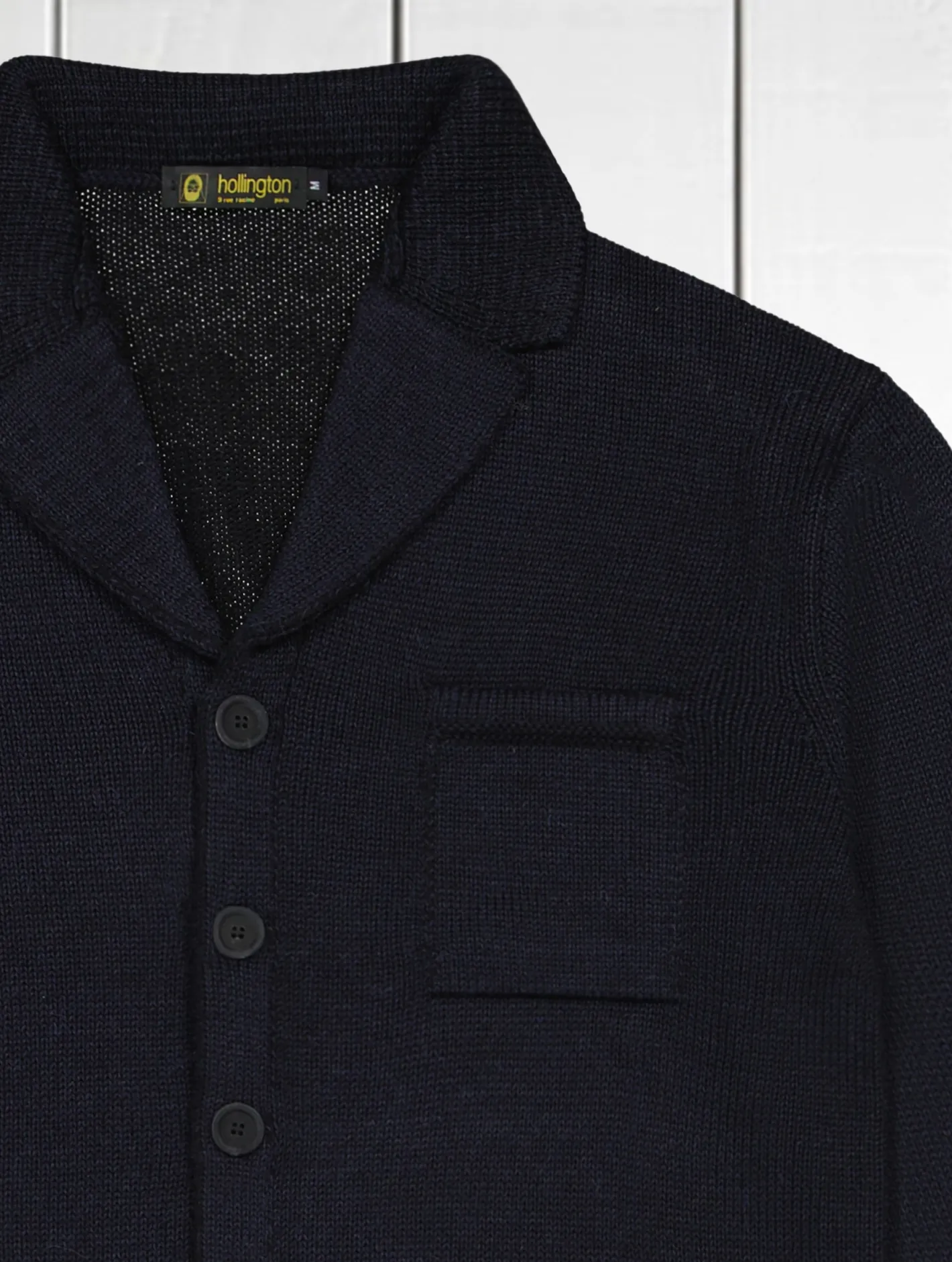 hollington Inis Meáin | Maille*veste Inis Meáin en alpaga mérinos cachemire et soie noir