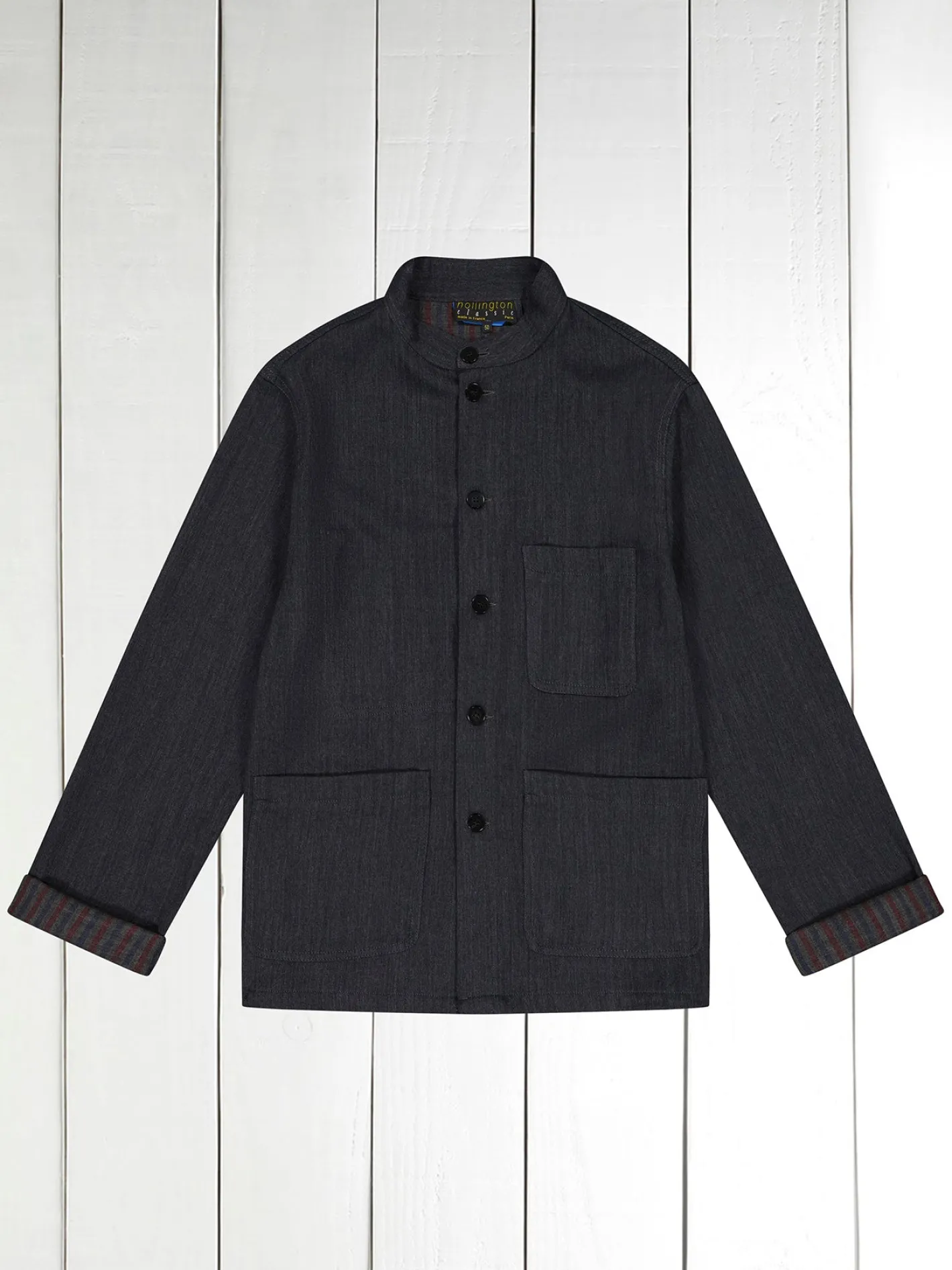 hollington Vestes & Manteaux*veste naipaul en coton et lin double face gris à rayures