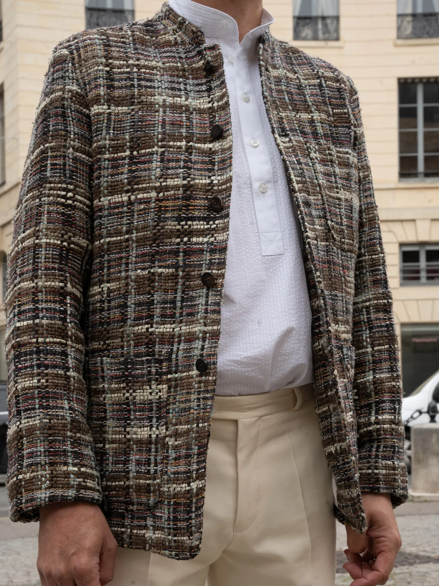 veste_tyrol_ajuste_en_soie_indienne_sauvage_13.webp hollington Vestes & Manteaux*veste tyrol ajustée en soie indienne sauvage