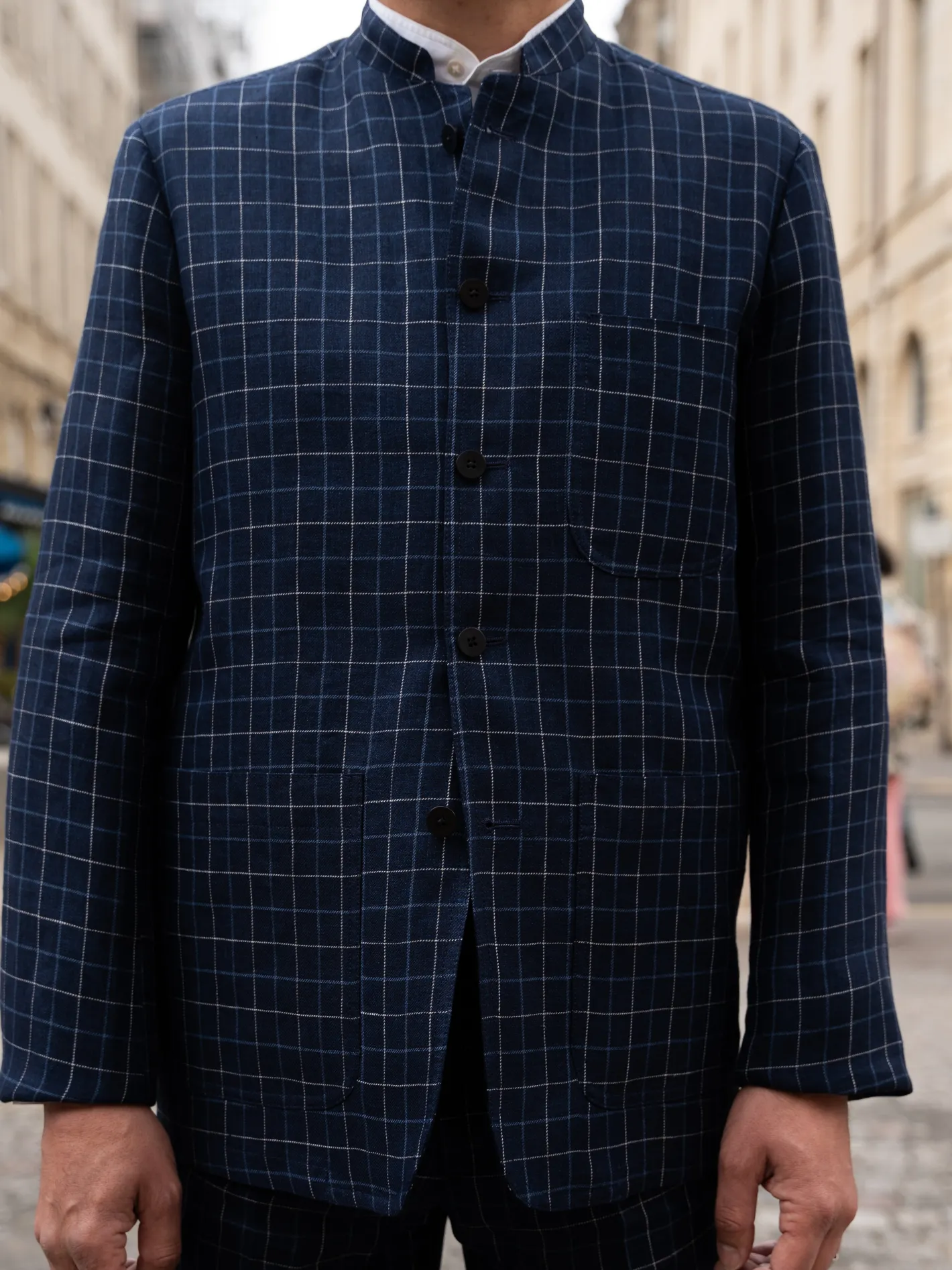 veste_tyrol_ajuste_en_toile_de_lin_et_laine__carreaux_british_blue_and_chalk_20.webp hollington Vestes & Manteaux*veste tyrol ajustée en toile de lin et laine à carreaux British blue and chalk