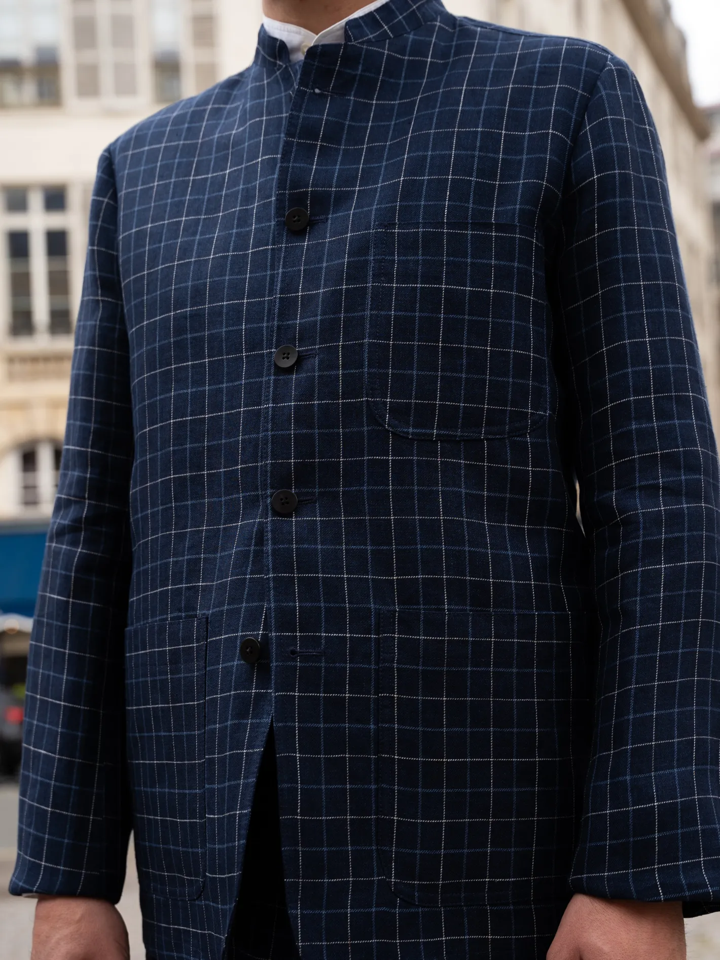 veste_tyrol_ajuste_en_toile_de_lin_et_laine__carreaux_british_blue_and_chalk_9.webp hollington Vestes & Manteaux*veste tyrol ajustée en toile de lin et laine à carreaux British blue and chalk