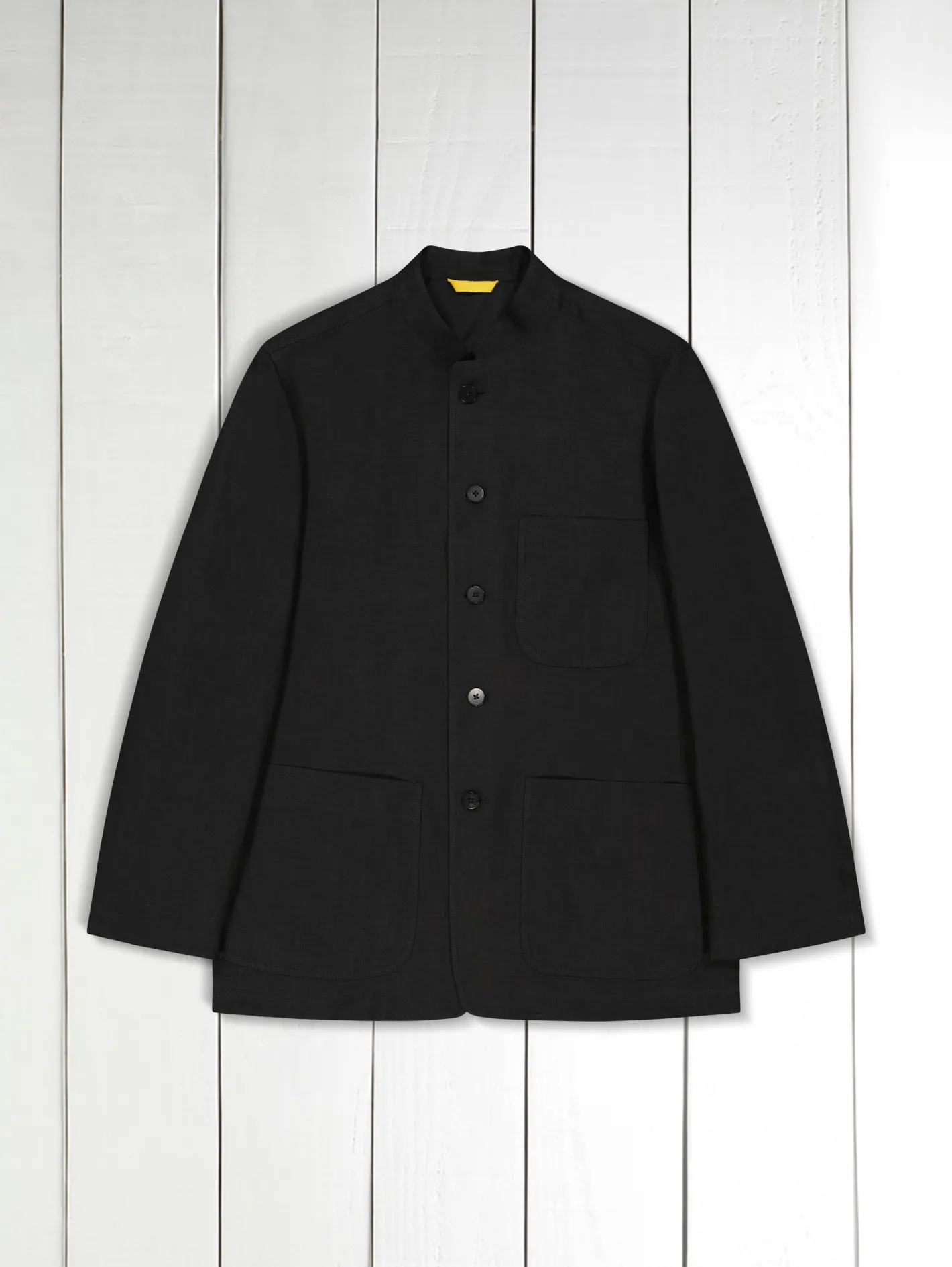 hollington Vestes & Manteaux*veste tyrol ajustée en toile pur lin noir très légère