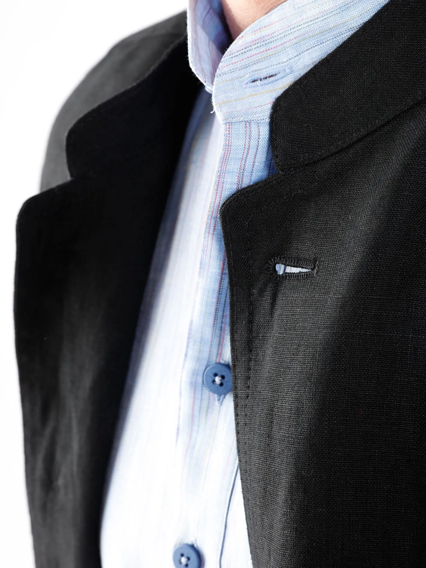 veste_tyrol_ajuste_en_toile_pur_lin_noir_trs_lgre_4.webp hollington Vestes & Manteaux*veste tyrol ajustée en toile pur lin noir très légère