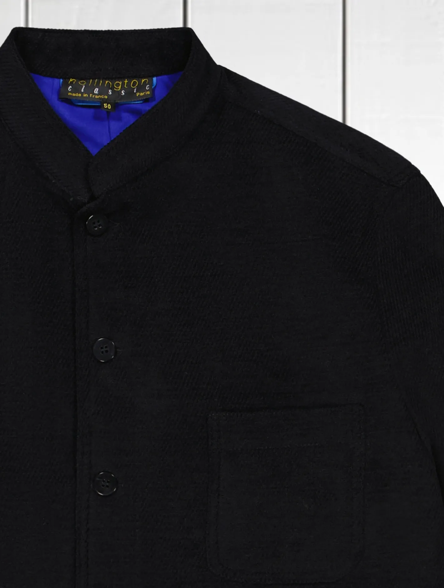 veste_tyrol_regular__col_nehru_en_chenille_noire_2.webp hollington Vestes & Manteaux*veste tyrol regular à col nehru en chenille noire