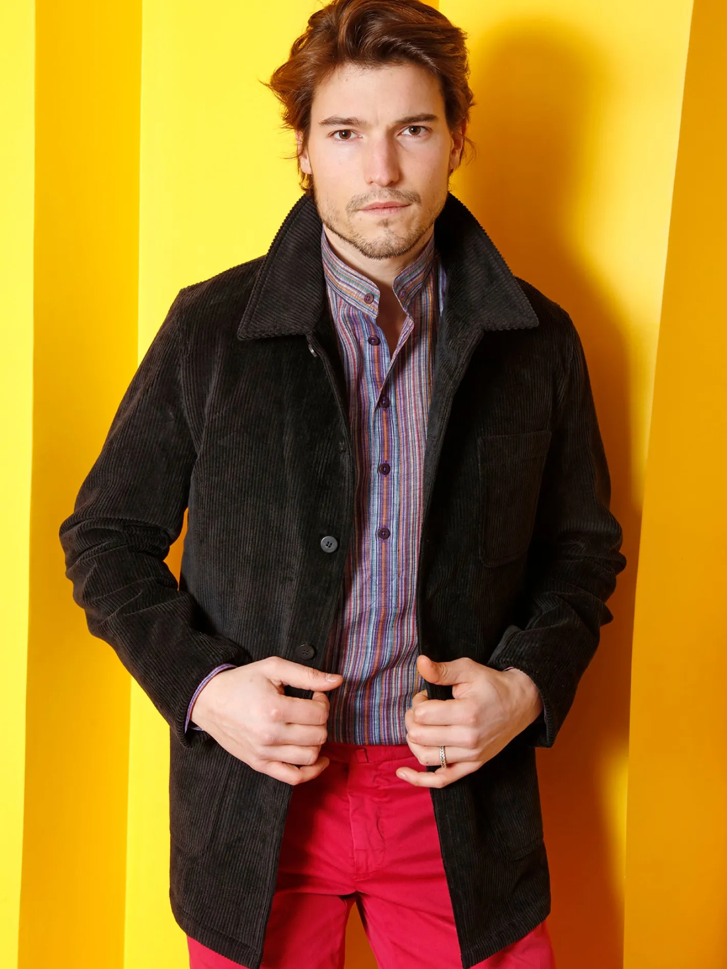 vestesligo__col_charpentier_en_velours_de_laine_noir_5.webp hollington Vestes & Manteaux*veste sligo à col charpentier en velours de laine noir