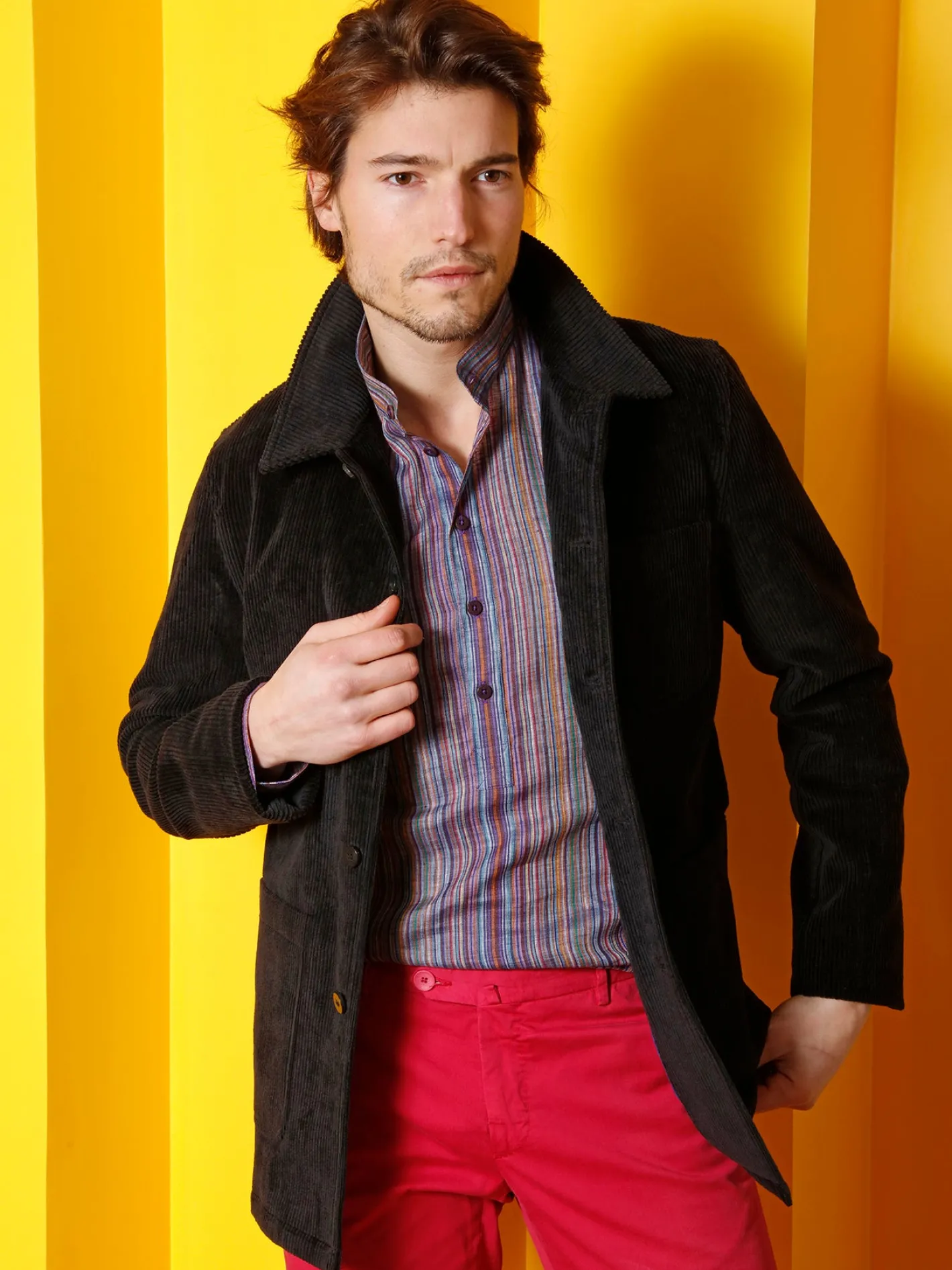 vestesligo__col_charpentier_en_velours_de_laine_noir_6.webp hollington Vestes & Manteaux*veste sligo à col charpentier en velours de laine noir